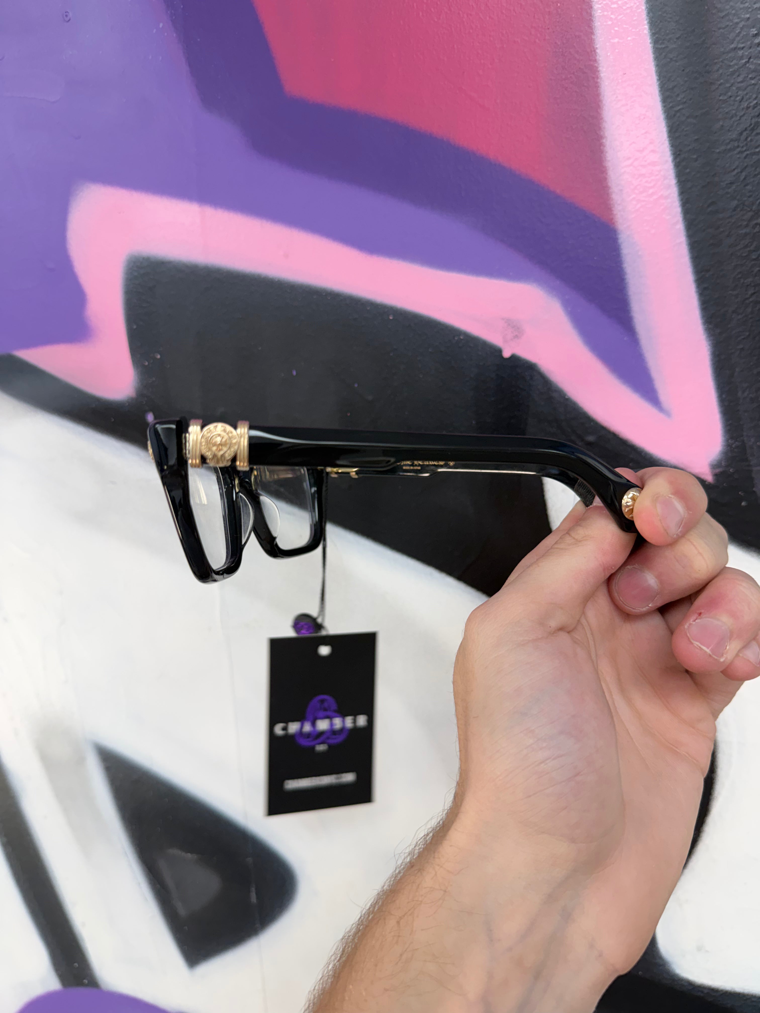 Chrome Hearts Black Gold Halllamanass Glasses