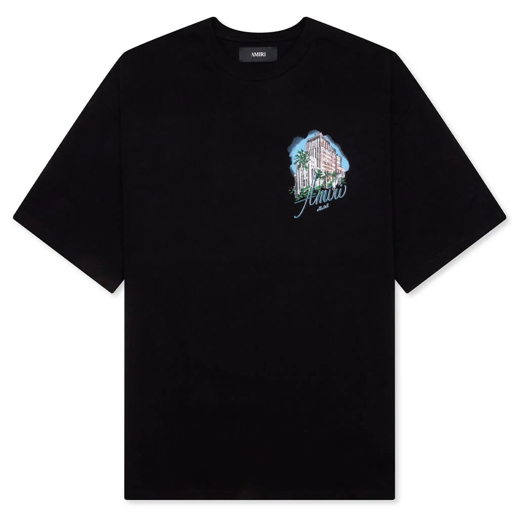 Amiri 'Hotel' Black Tee