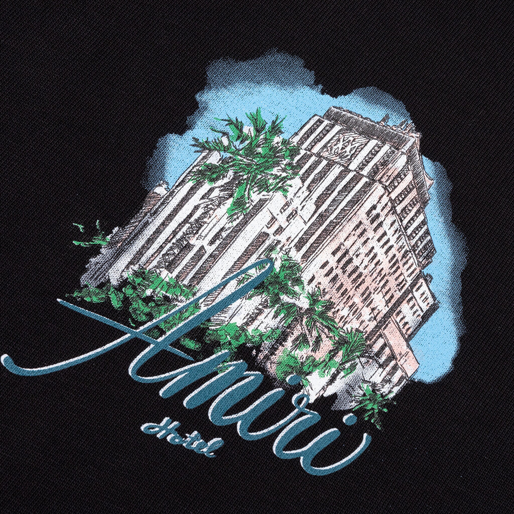 Amiri 'Hotel' Black Tee