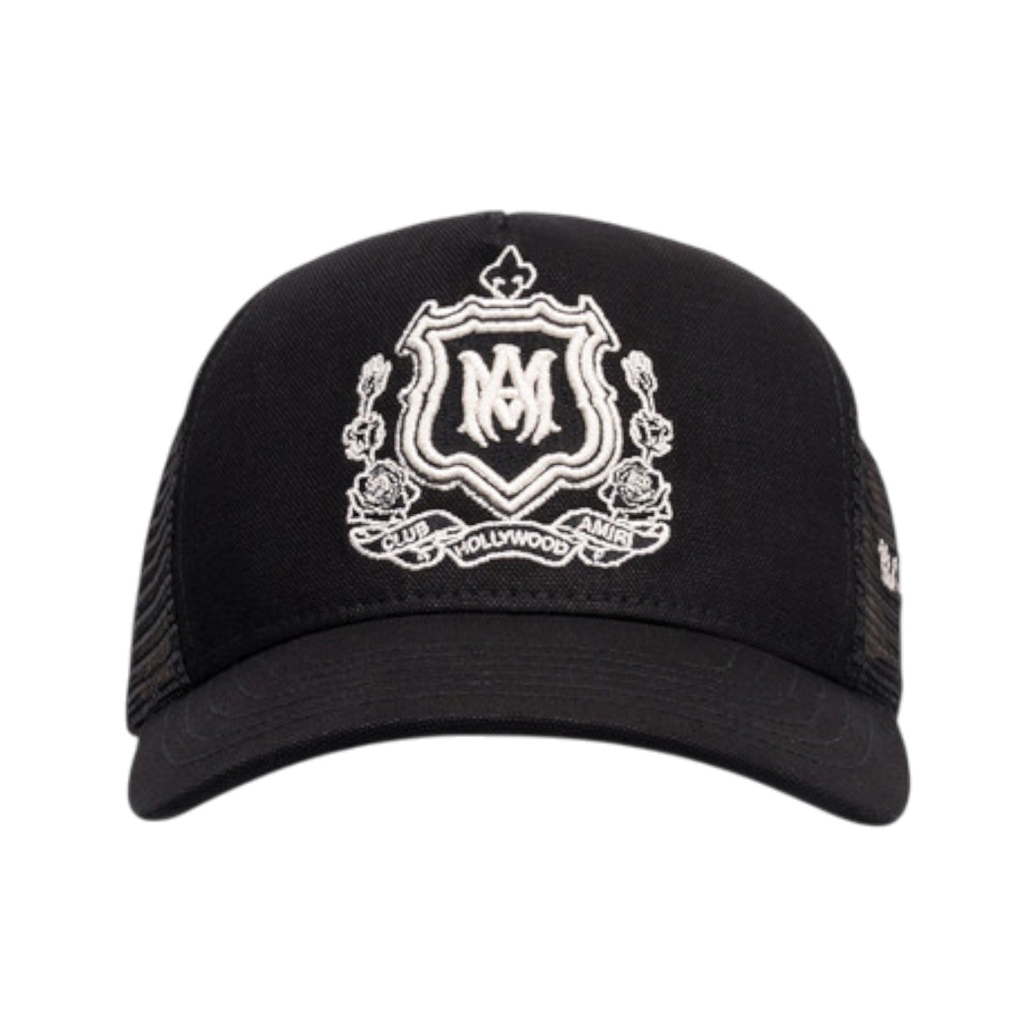 Amiri 'MA Crest' Black Trucker Hat