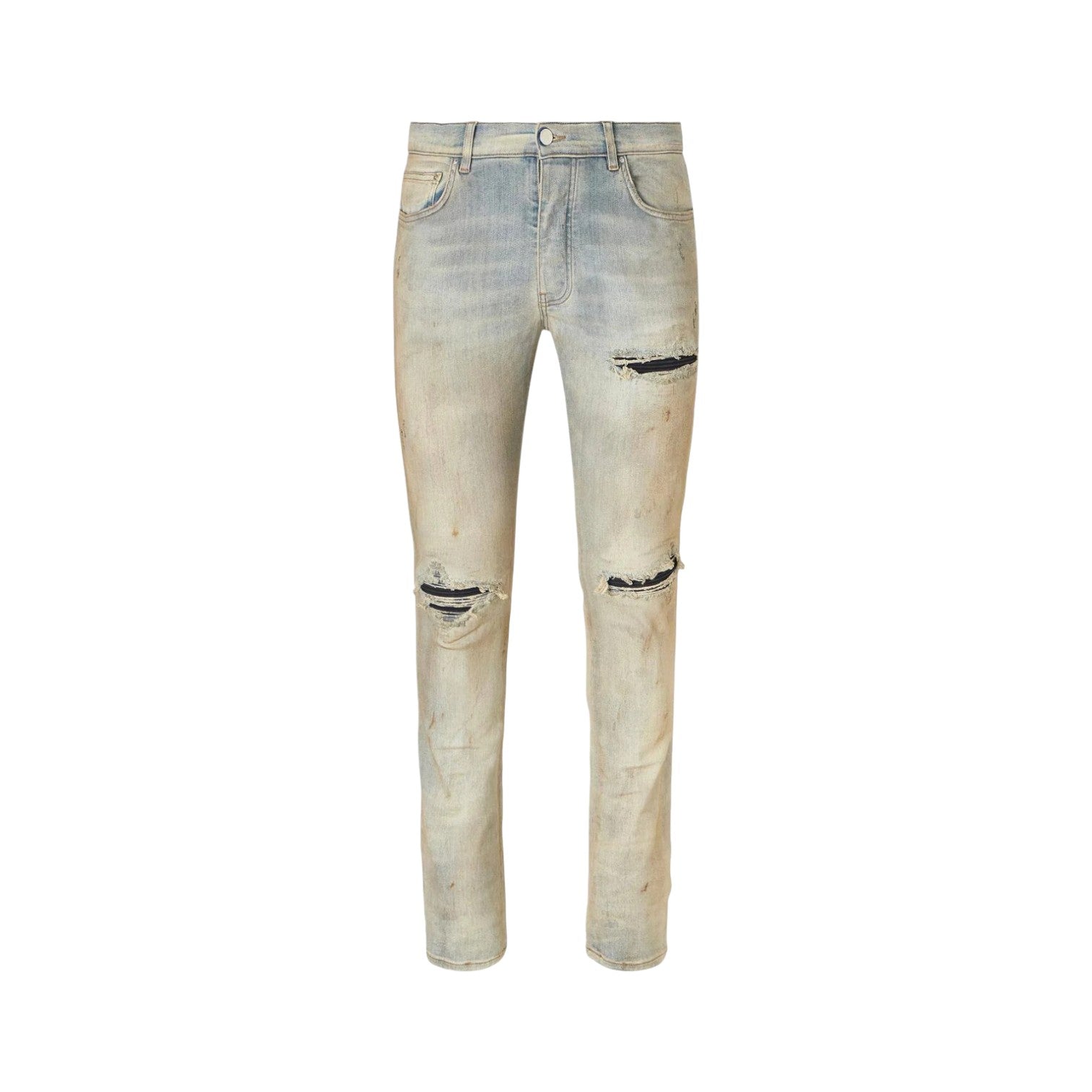 Amiri 'MX1' Indigo Suede Patch & Light Wash Jeans