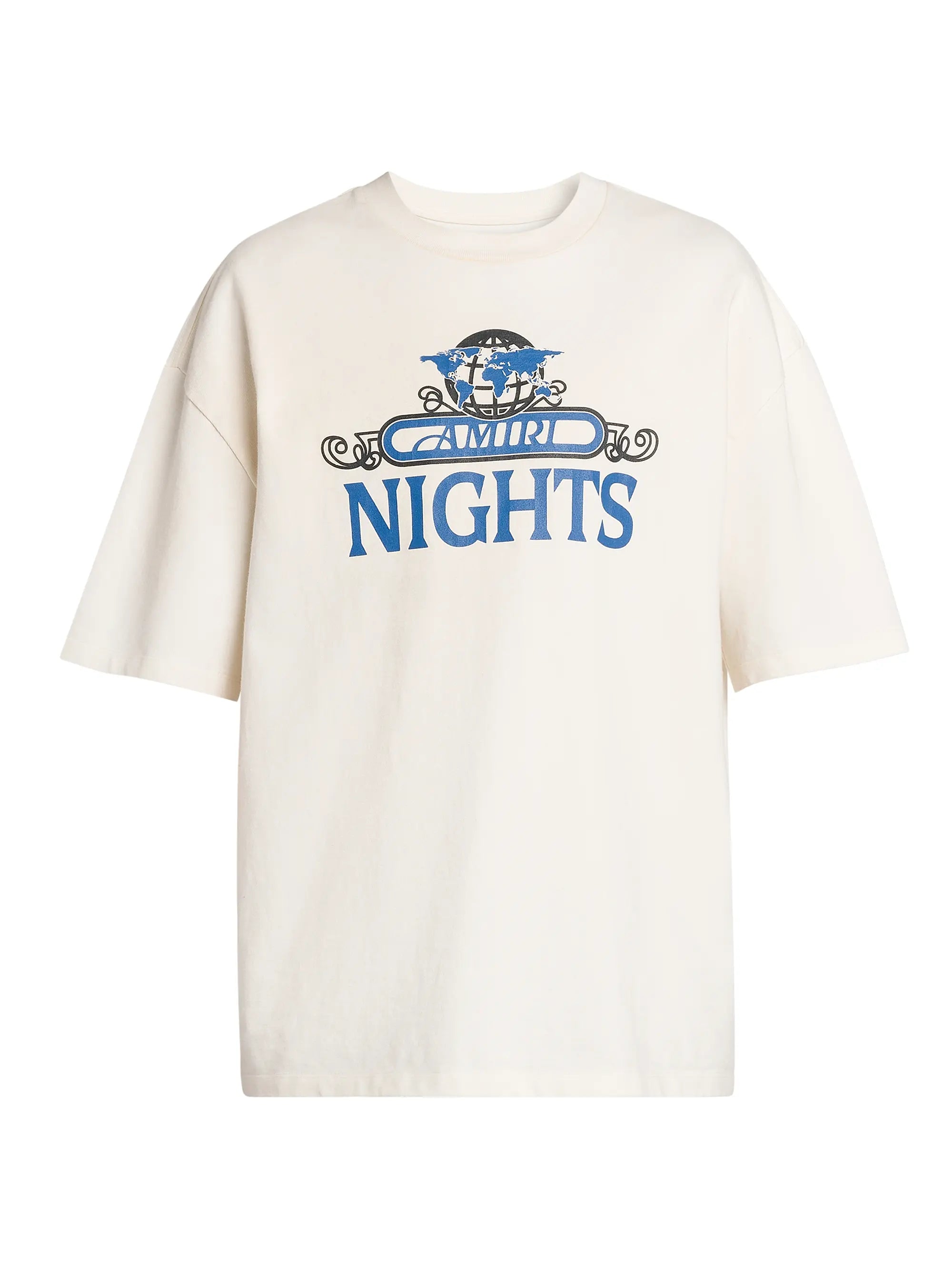 Amiri 'Nights' Cream & Blue Tee