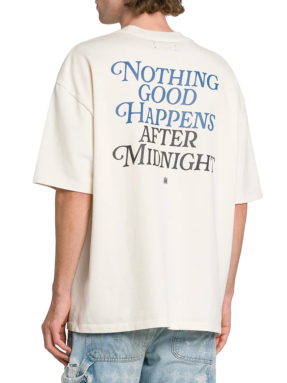 Amiri 'Nights' Cream & Blue Tee