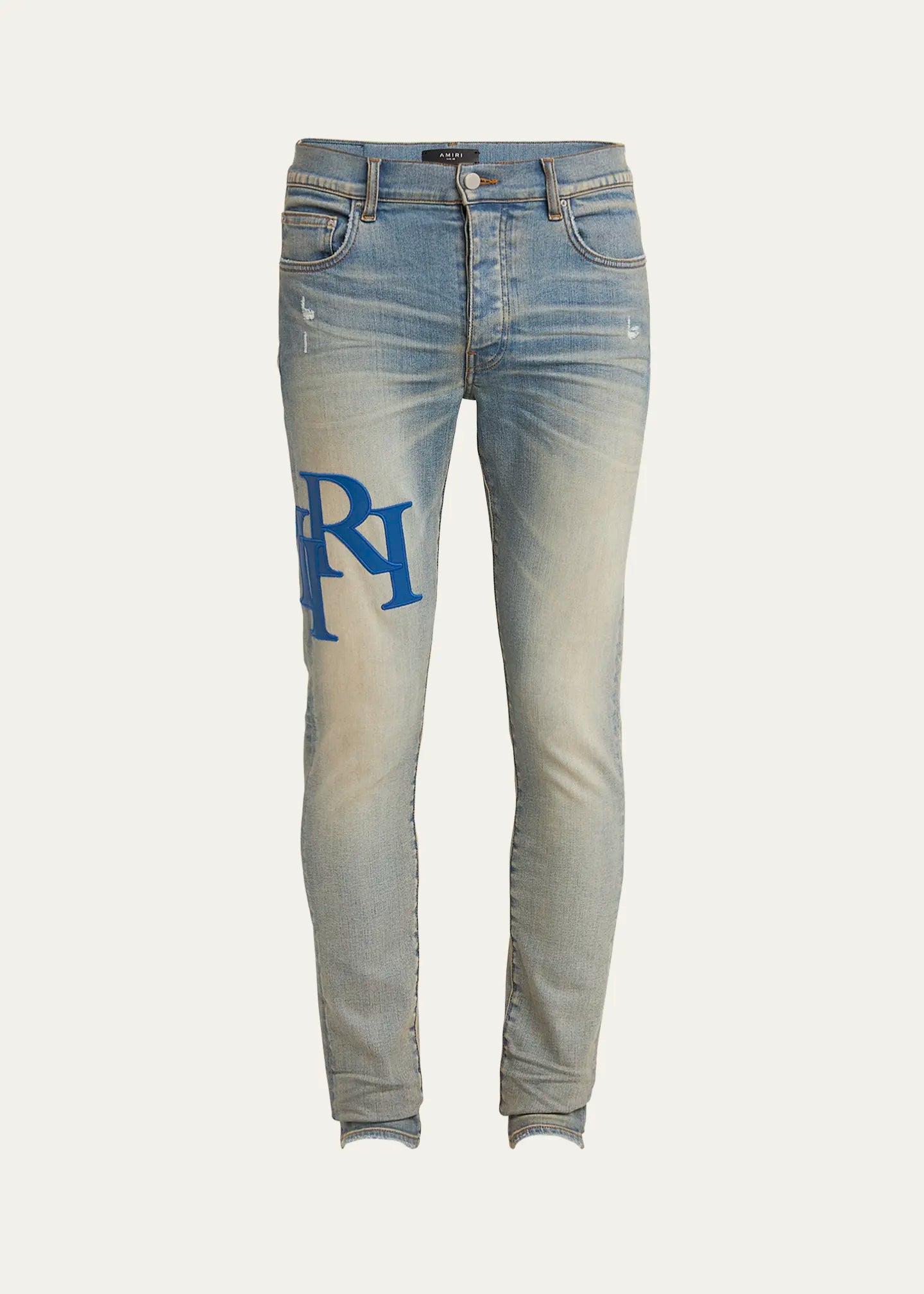 Amiri 'Staggered Logo' Blue Jeans
