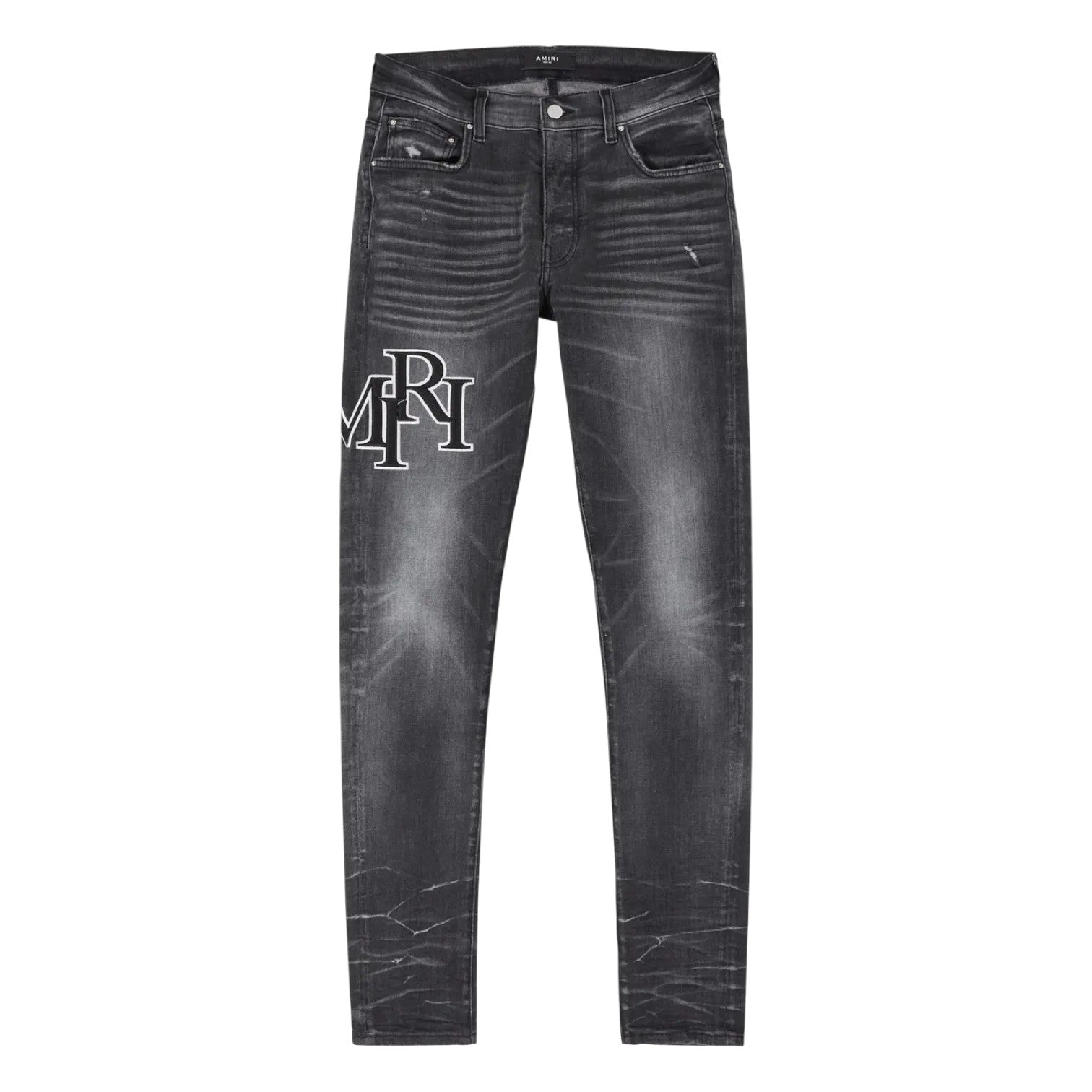 Amiri 'Staggered Logo' Rain Grey Jeans