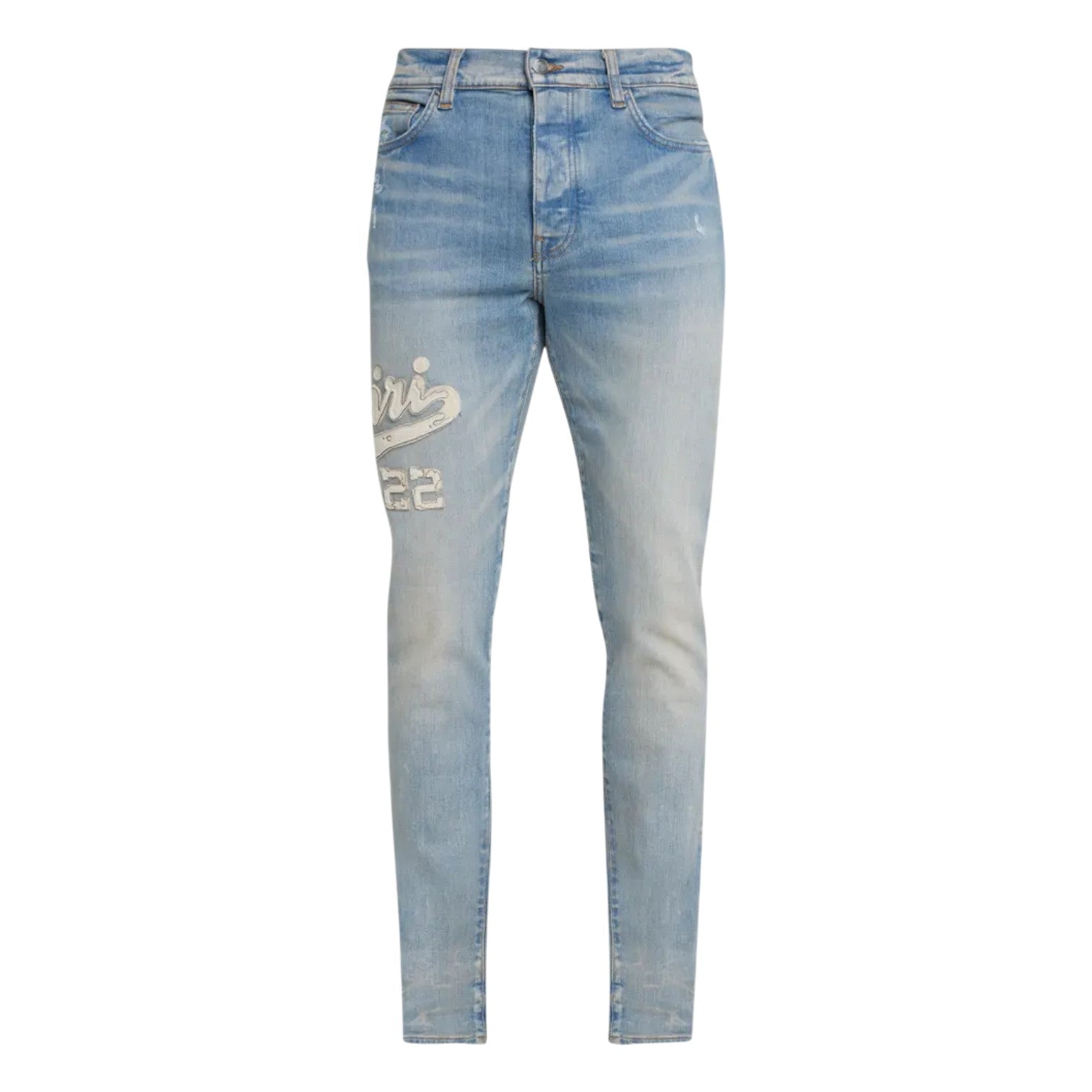 Amiri 'Varsity Logo' Light Wash Jeans