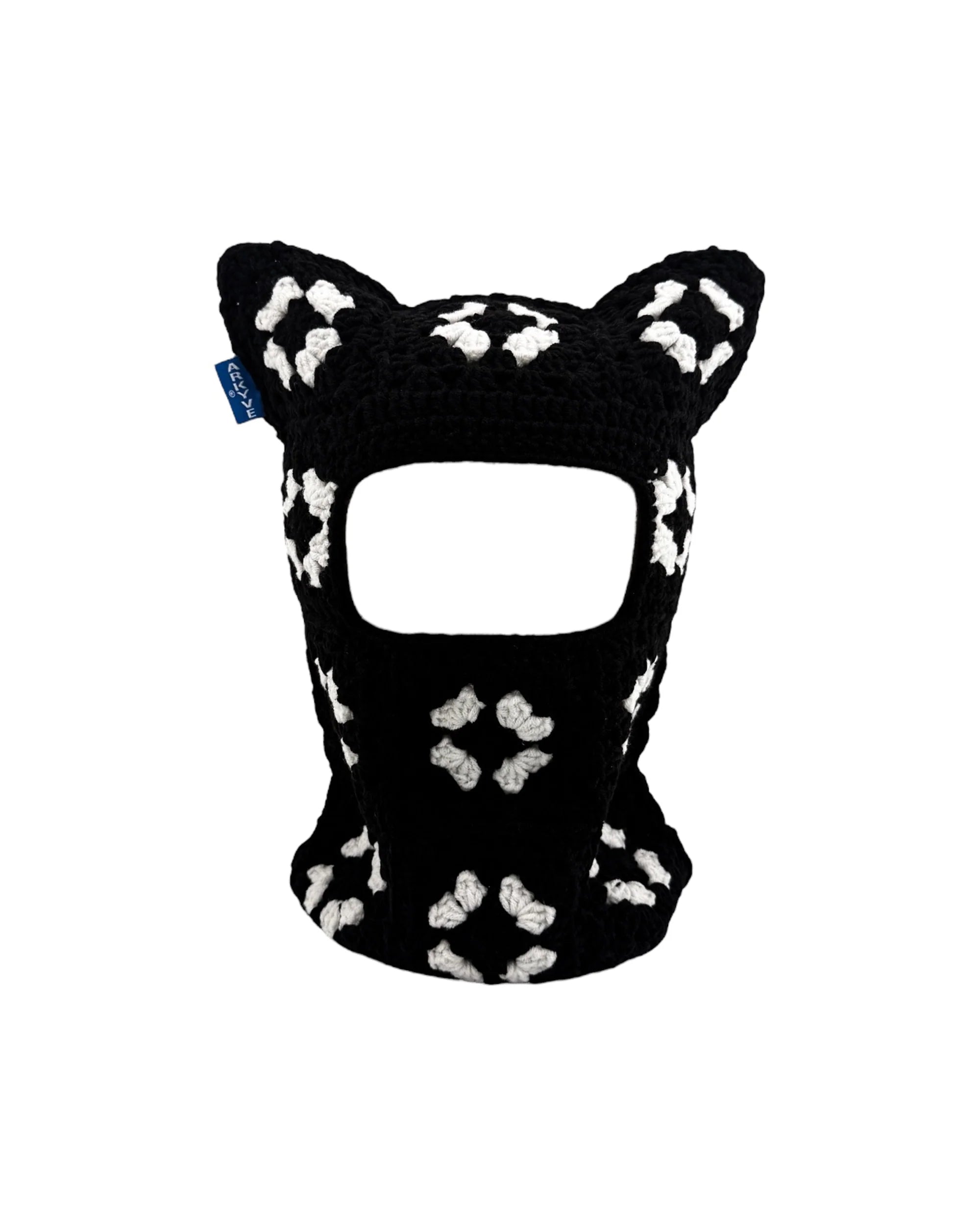 Arkyve 'Obsidian' Black & White Cat Mask