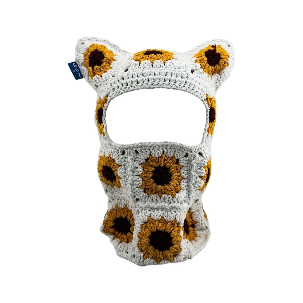 Arkyve 'Sunflower' White & Yellow Cat Mask