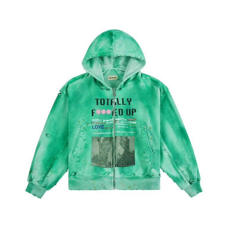 Astrum 'TFU' Green Zip Up Hoodie