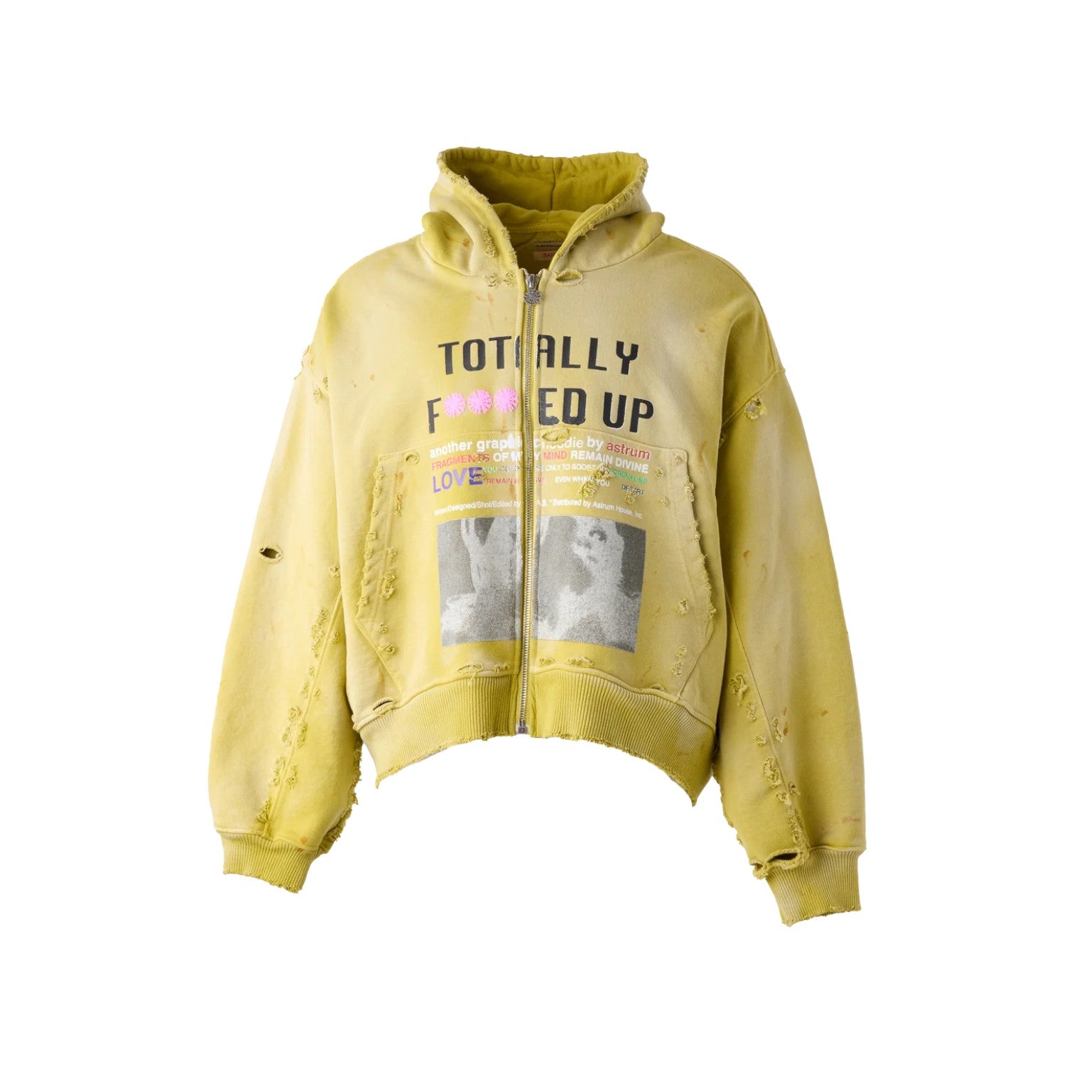 Astrum 'TFU' Yellow Zip Up Hoodie
