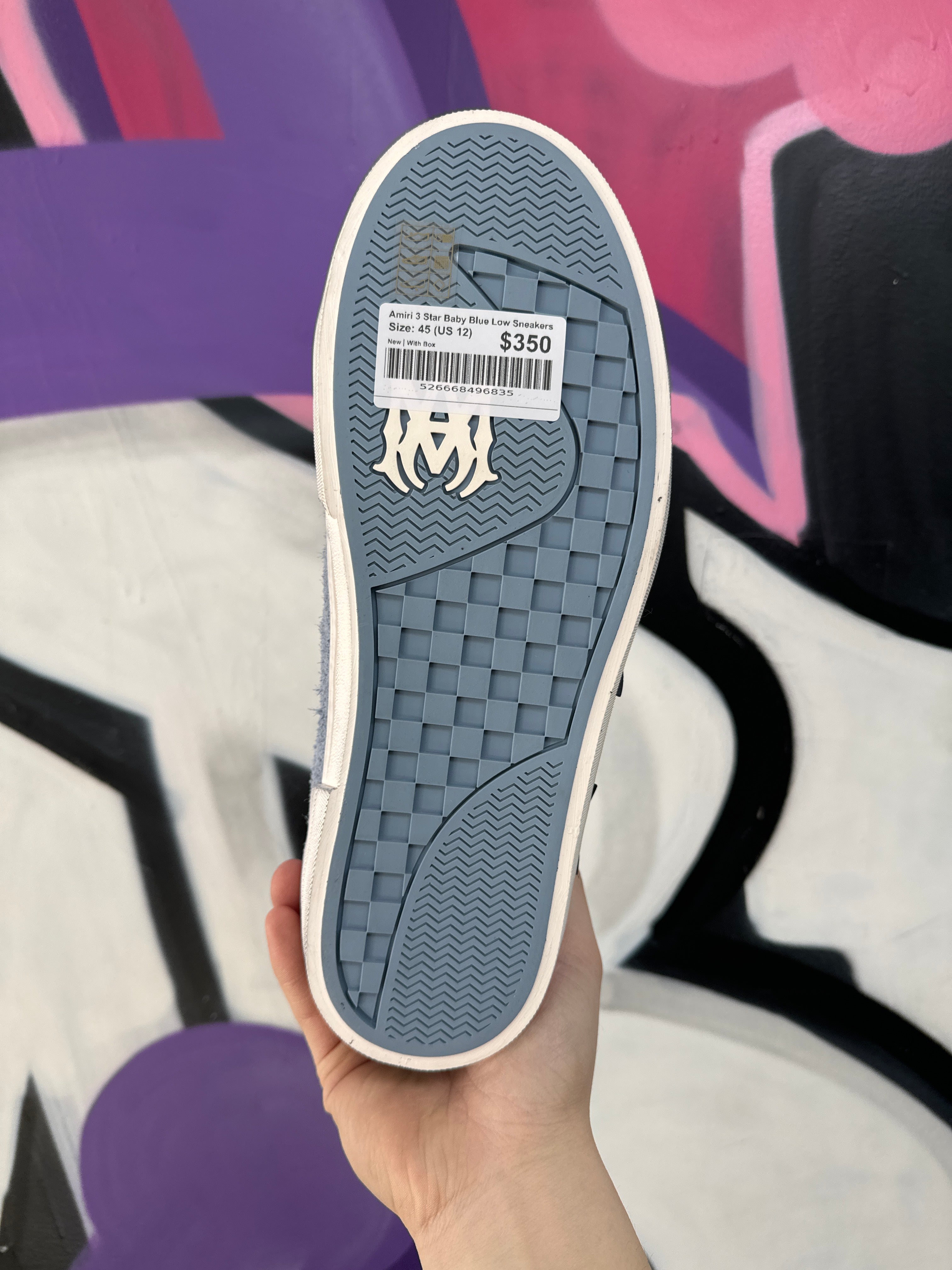 Amiri 3 Star Baby Blue Low Sneakers