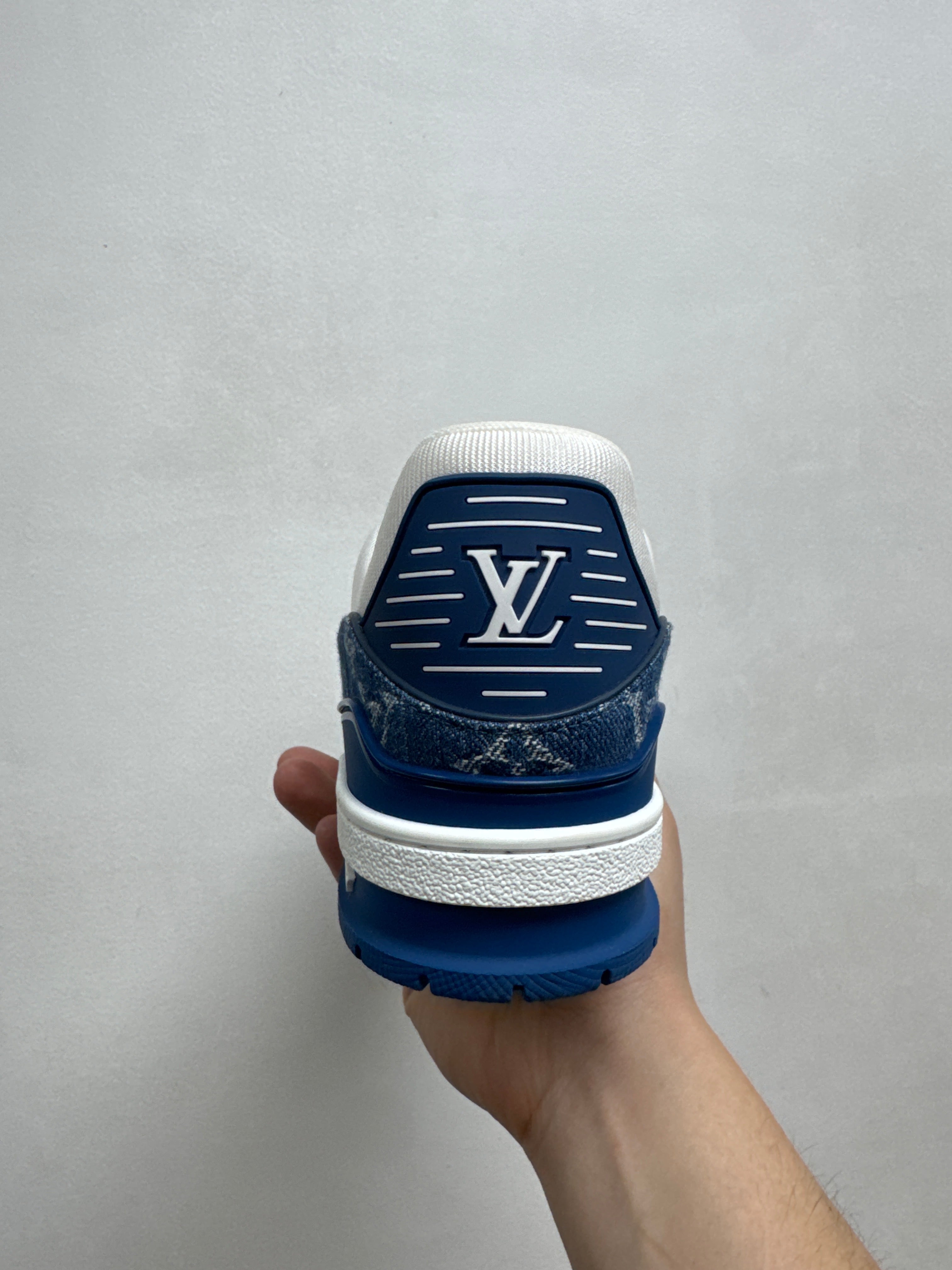 Louis Vuitton Blue Denim Monogram Trainer Sneakers