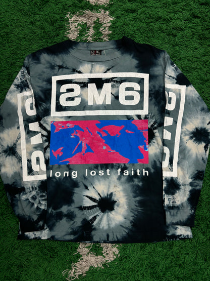 Saint Mxxxxxx L/S Tee Navy Tye Dye Pink Large New