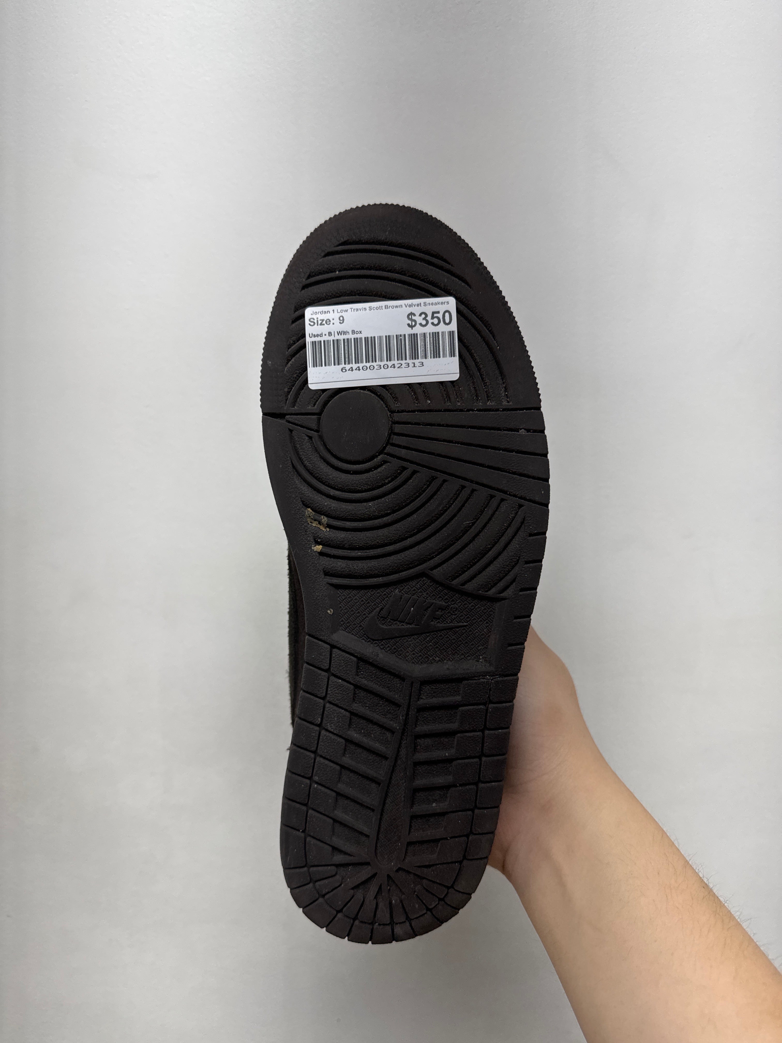 Jordan 1 Low Travis Scott Brown Velvet Sneakers