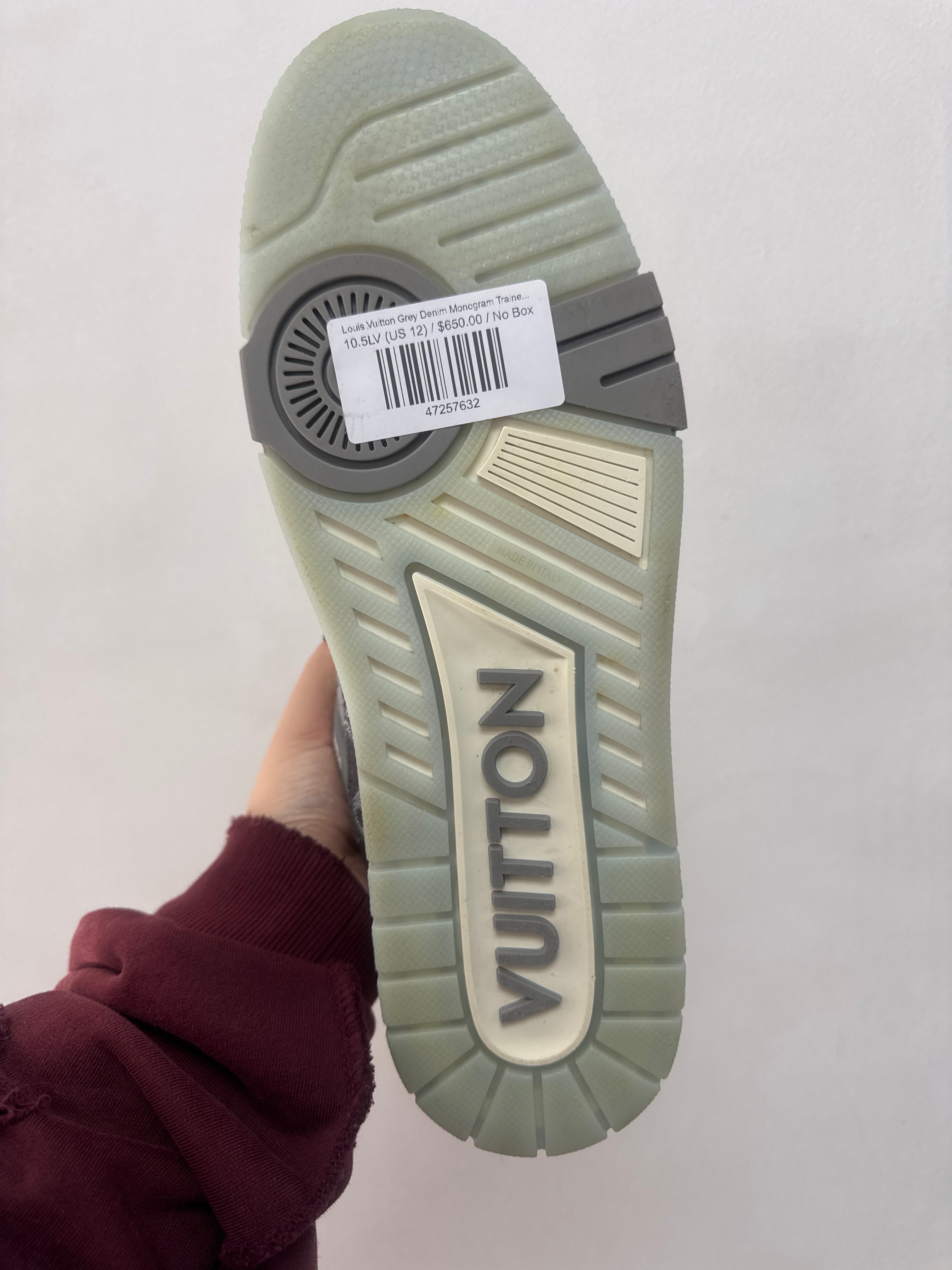 Louis Vuitton Grey Denim Monogram Trainer Sneakers