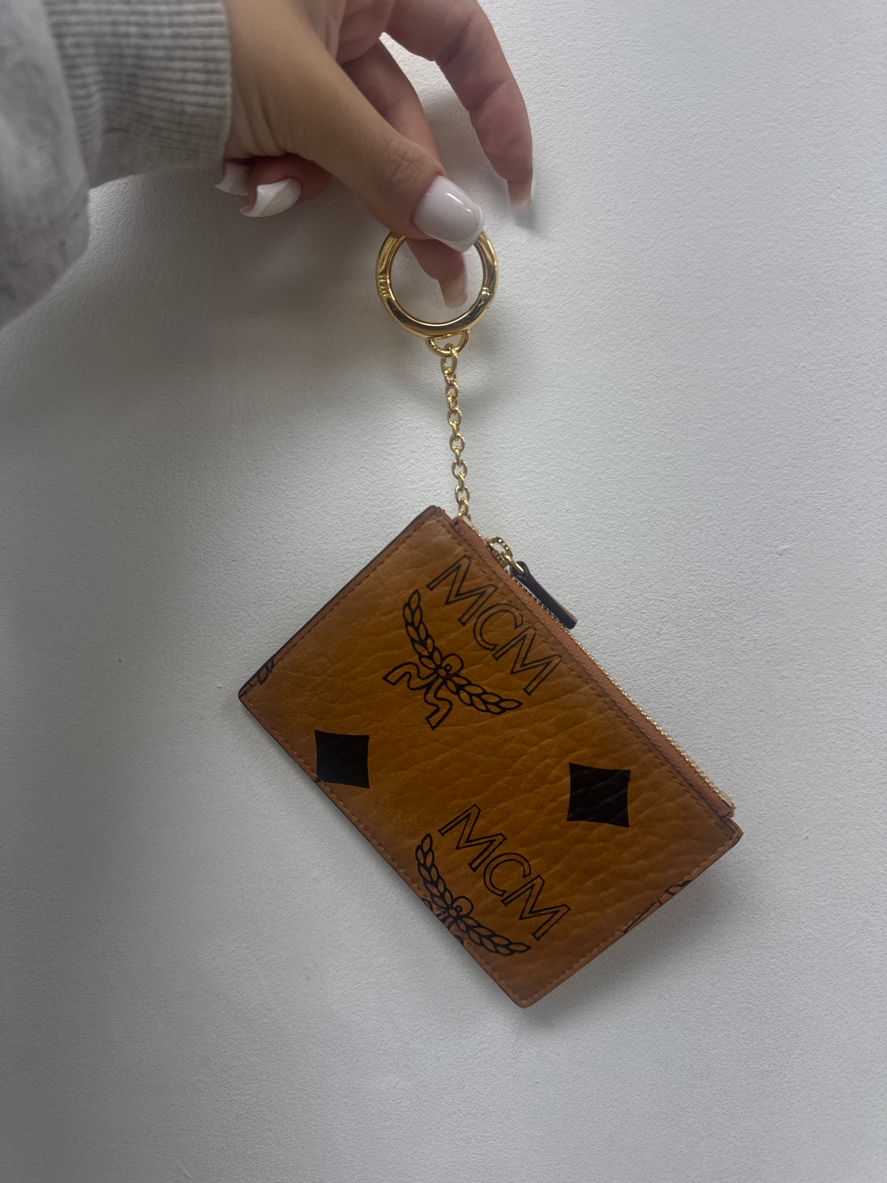 MCM Brown Monogram Key Clip Accessories