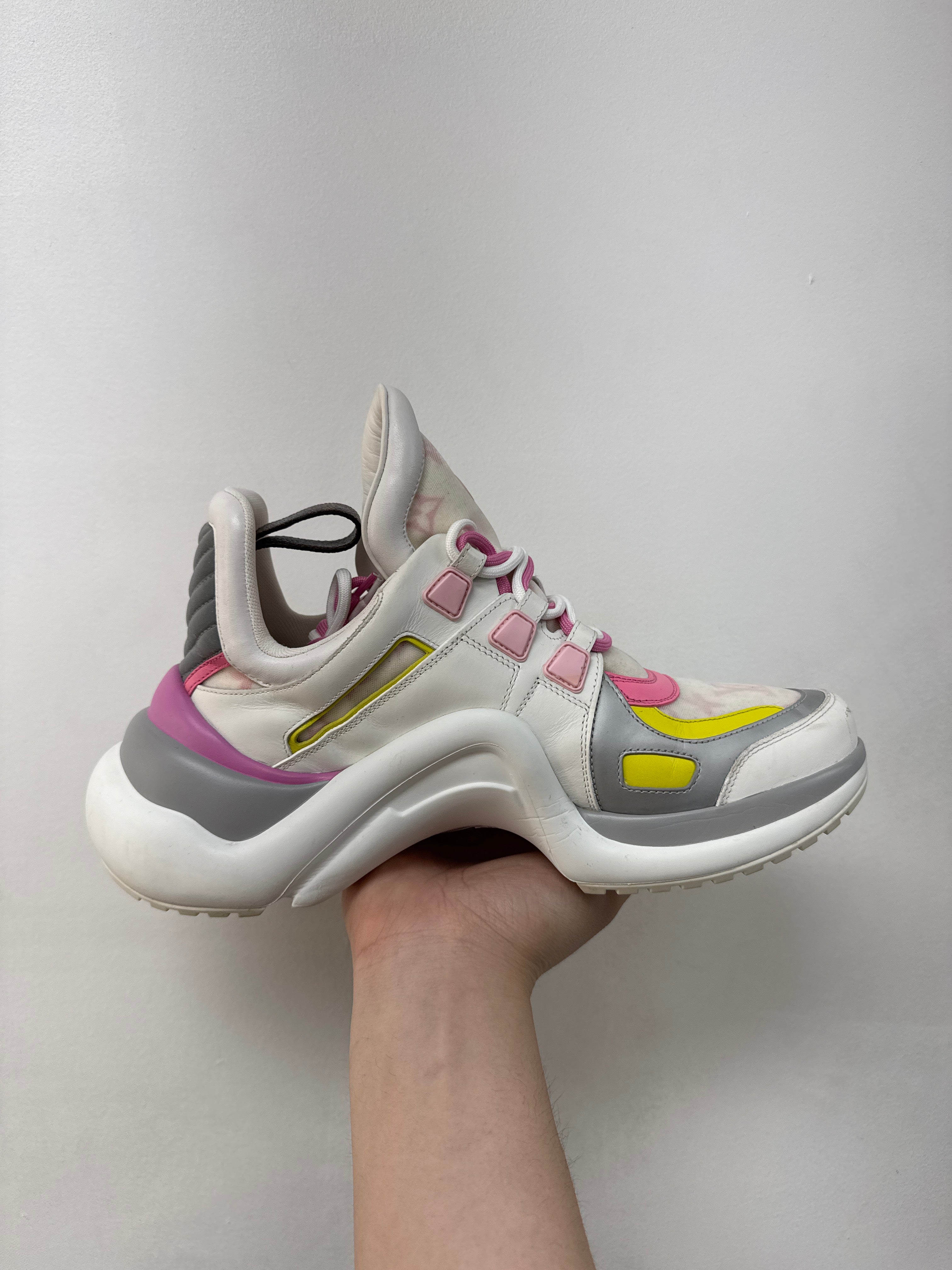 Louis Vuitton Pink Yellow Archlight Sneakers