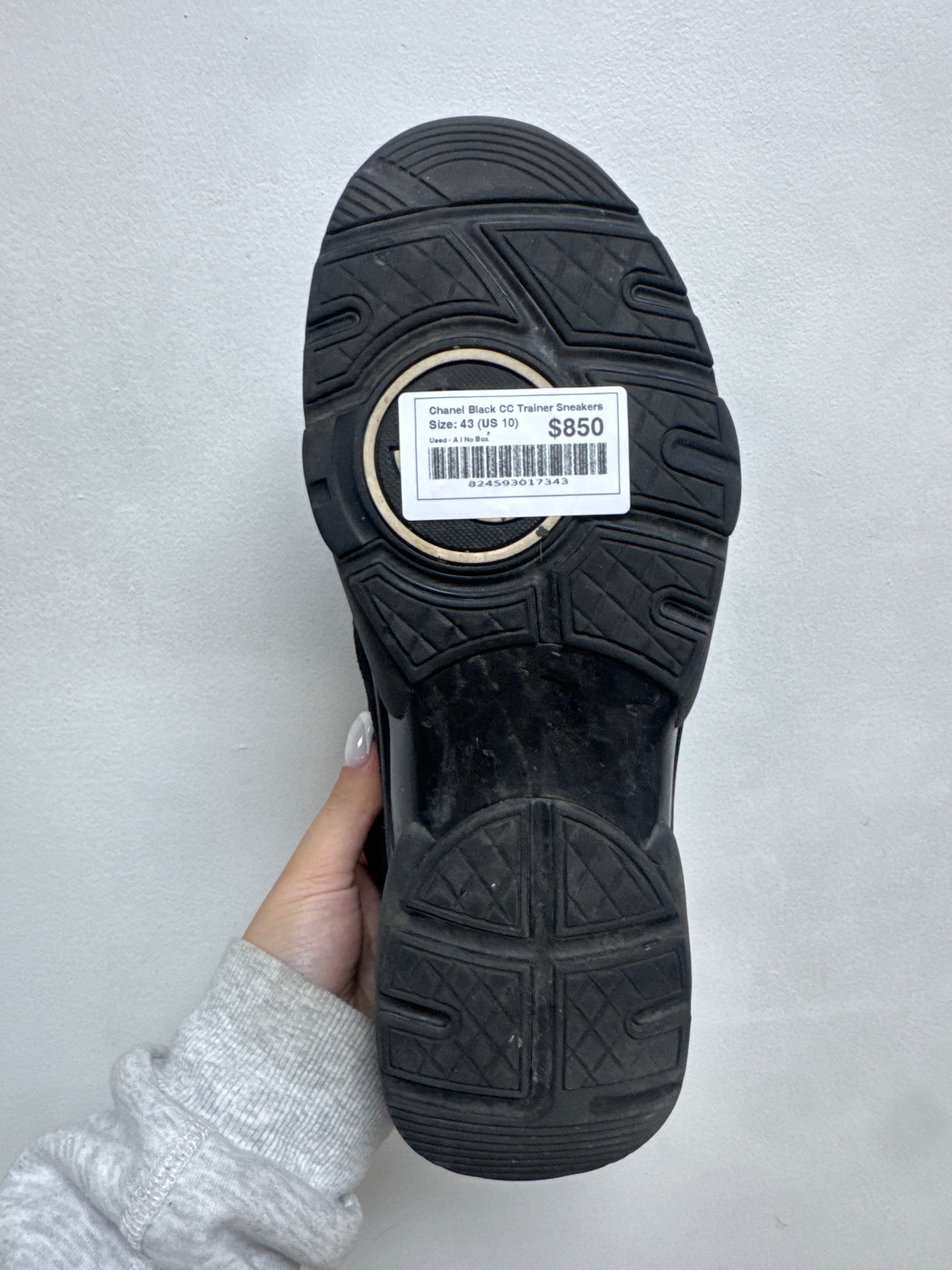Chanel Black CC Trainer Sneakers