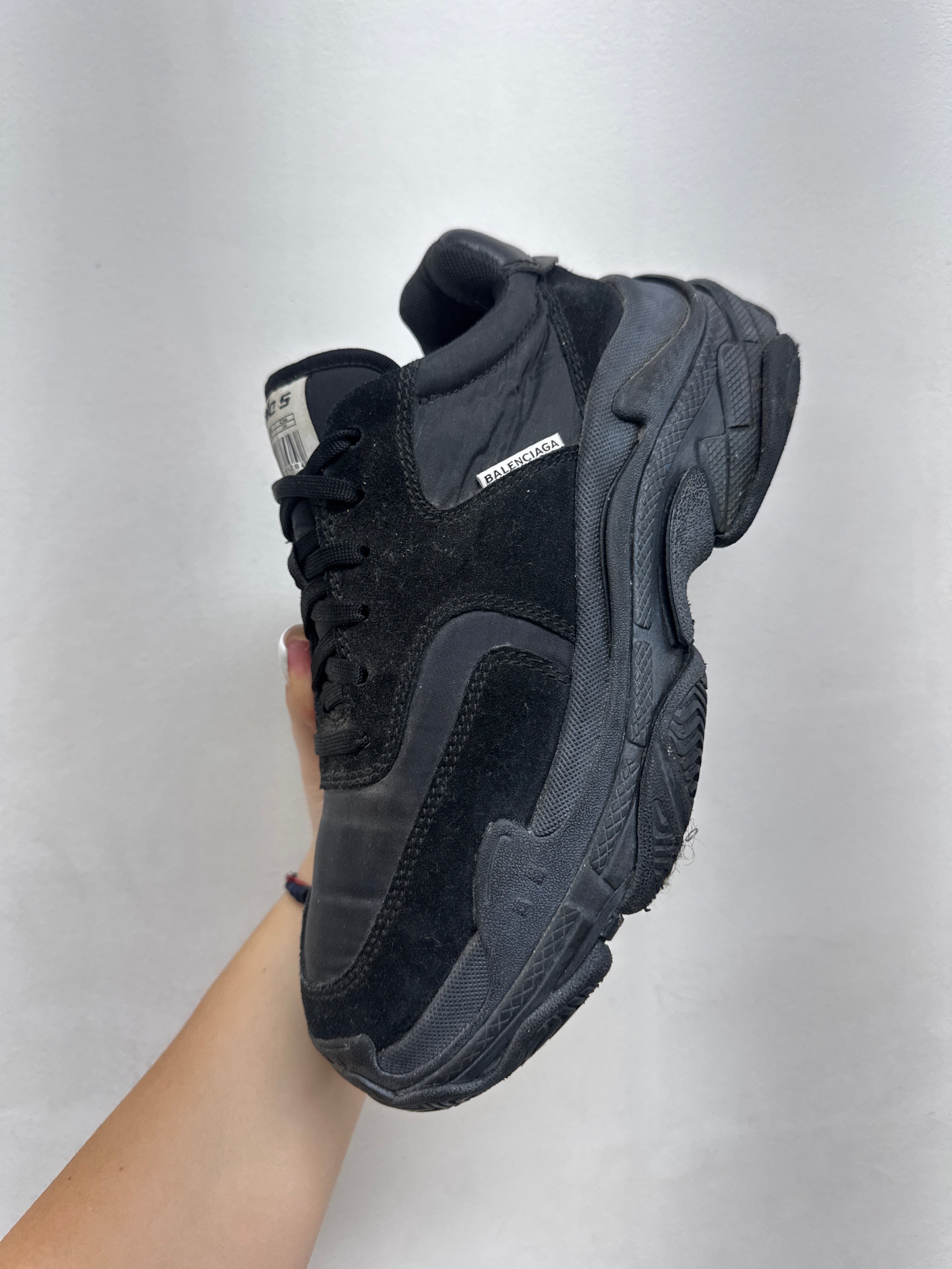 Balenciaga Black Nylon Triple S Sneakers