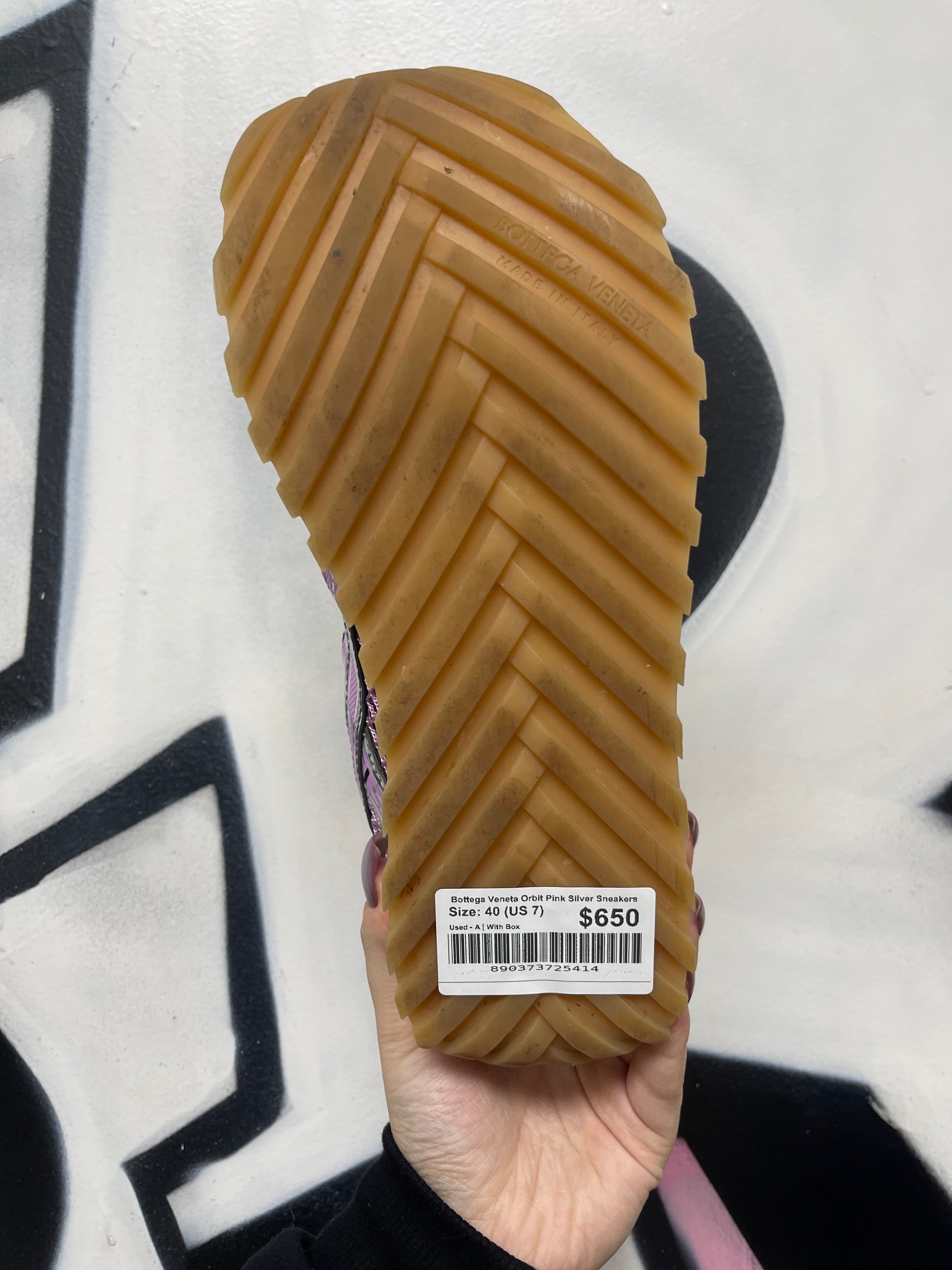Bottega Veneta Orbit Pink Silver Sneakers