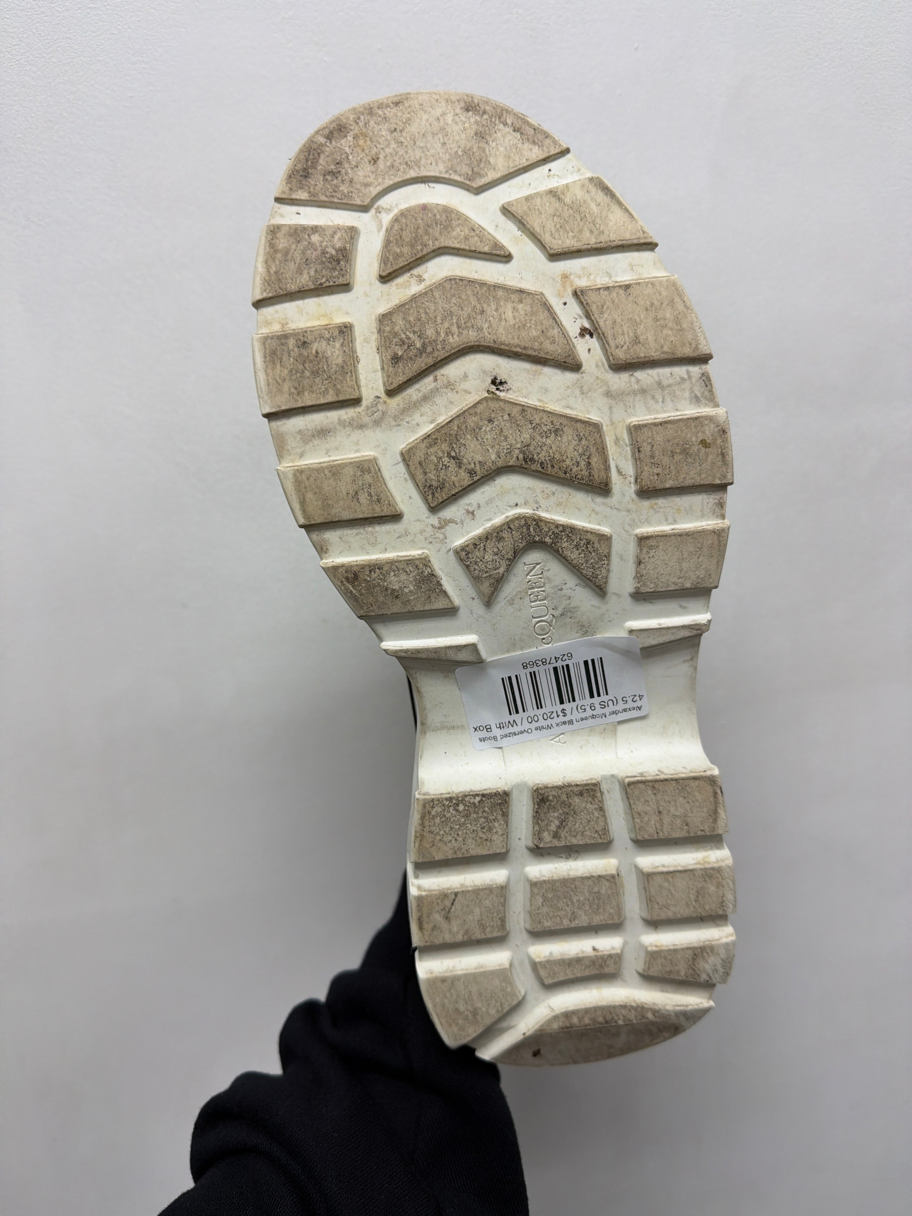 Alexander Mcqueen Black White Oversized Boots