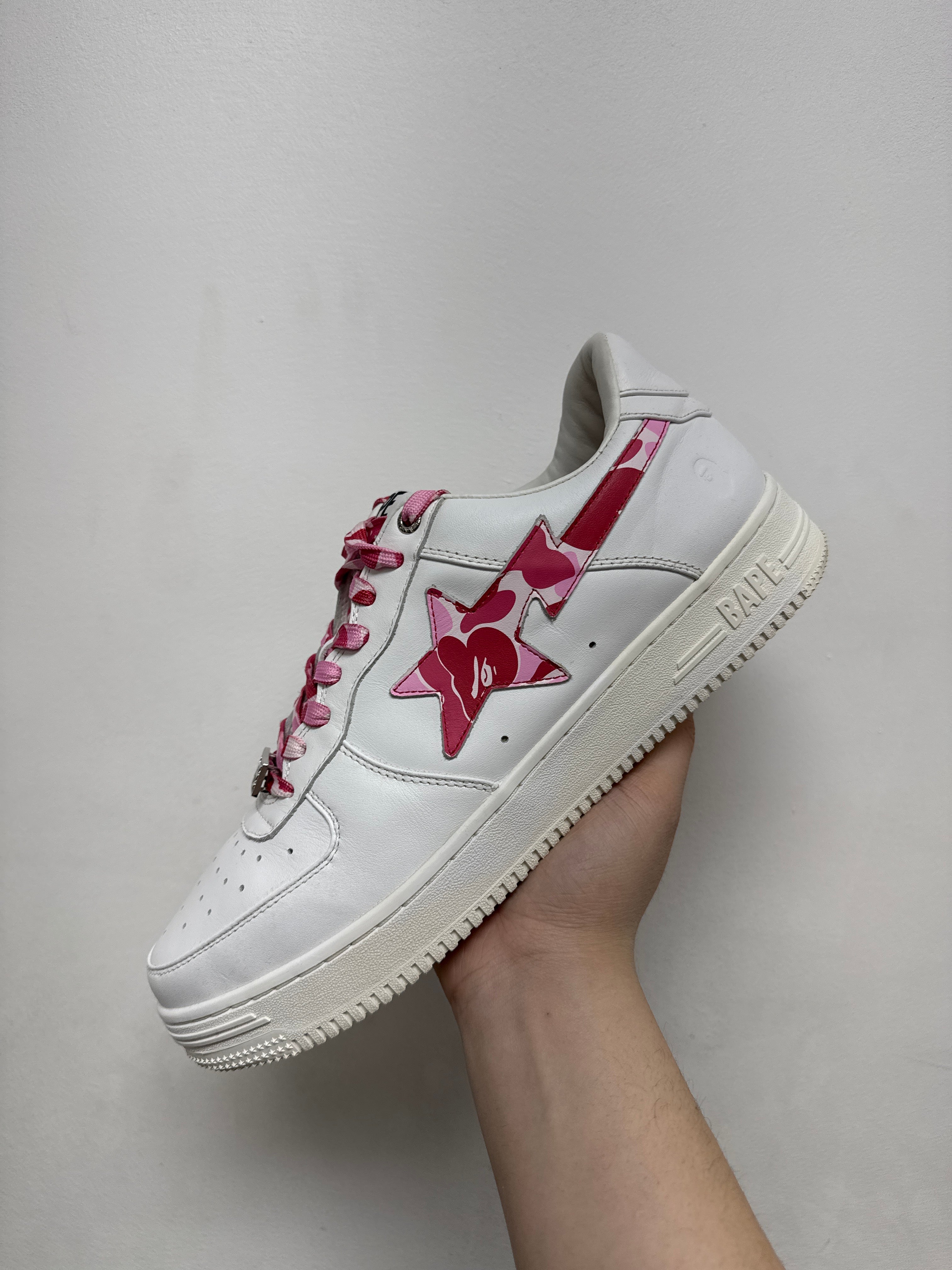 Bape White Pink Camo BAPESTA Sneakers