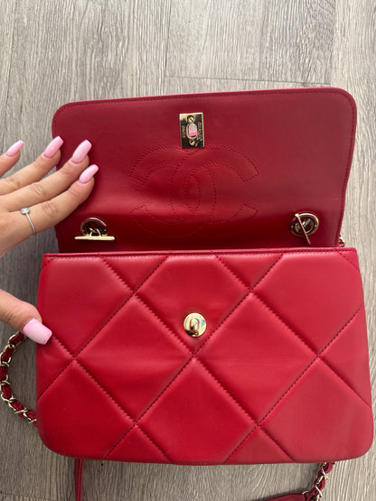 Chanel Red Trendy CC Bag Used Medium N/A