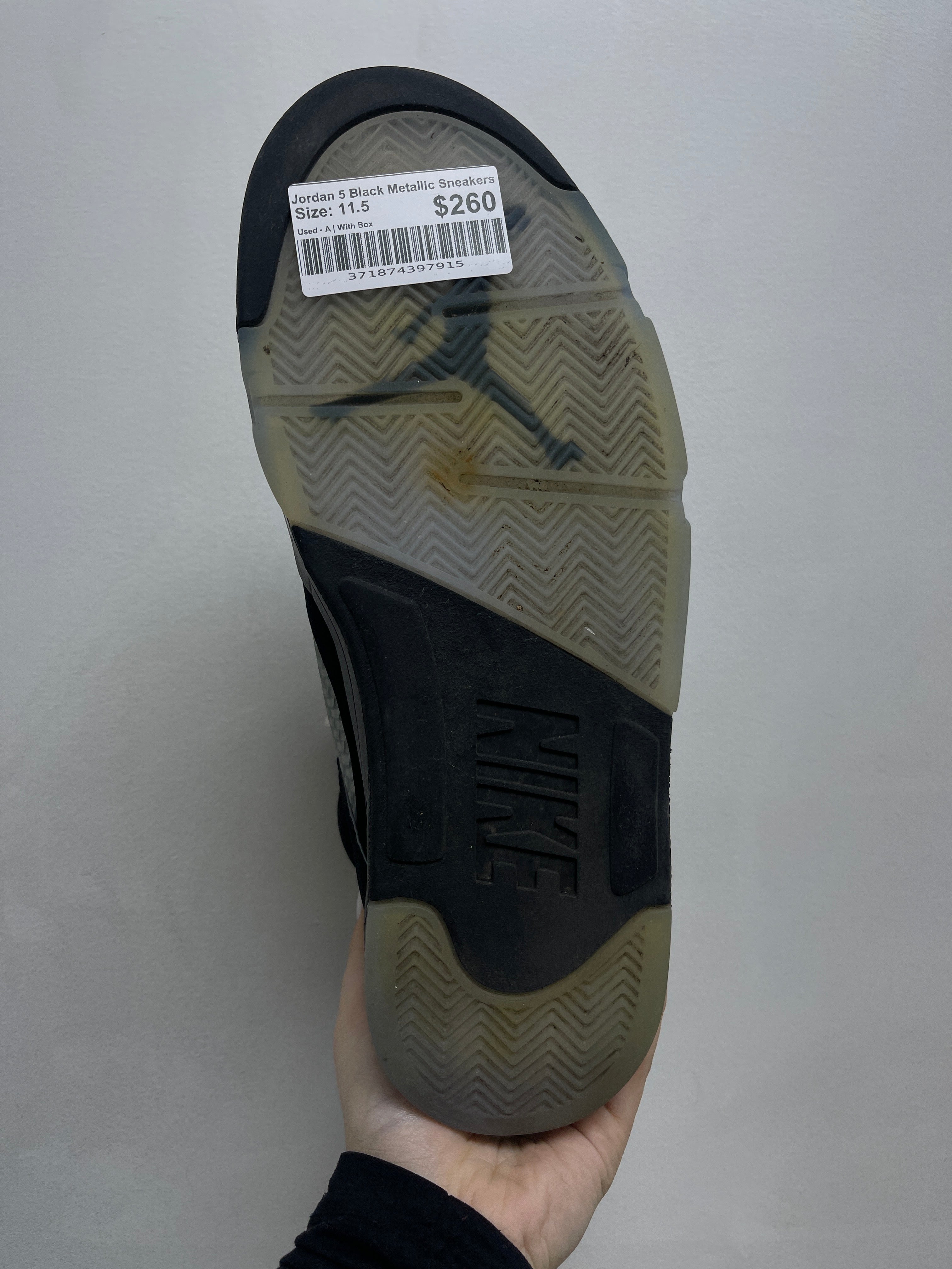 Jordan 5 Black Metallic Sneakers