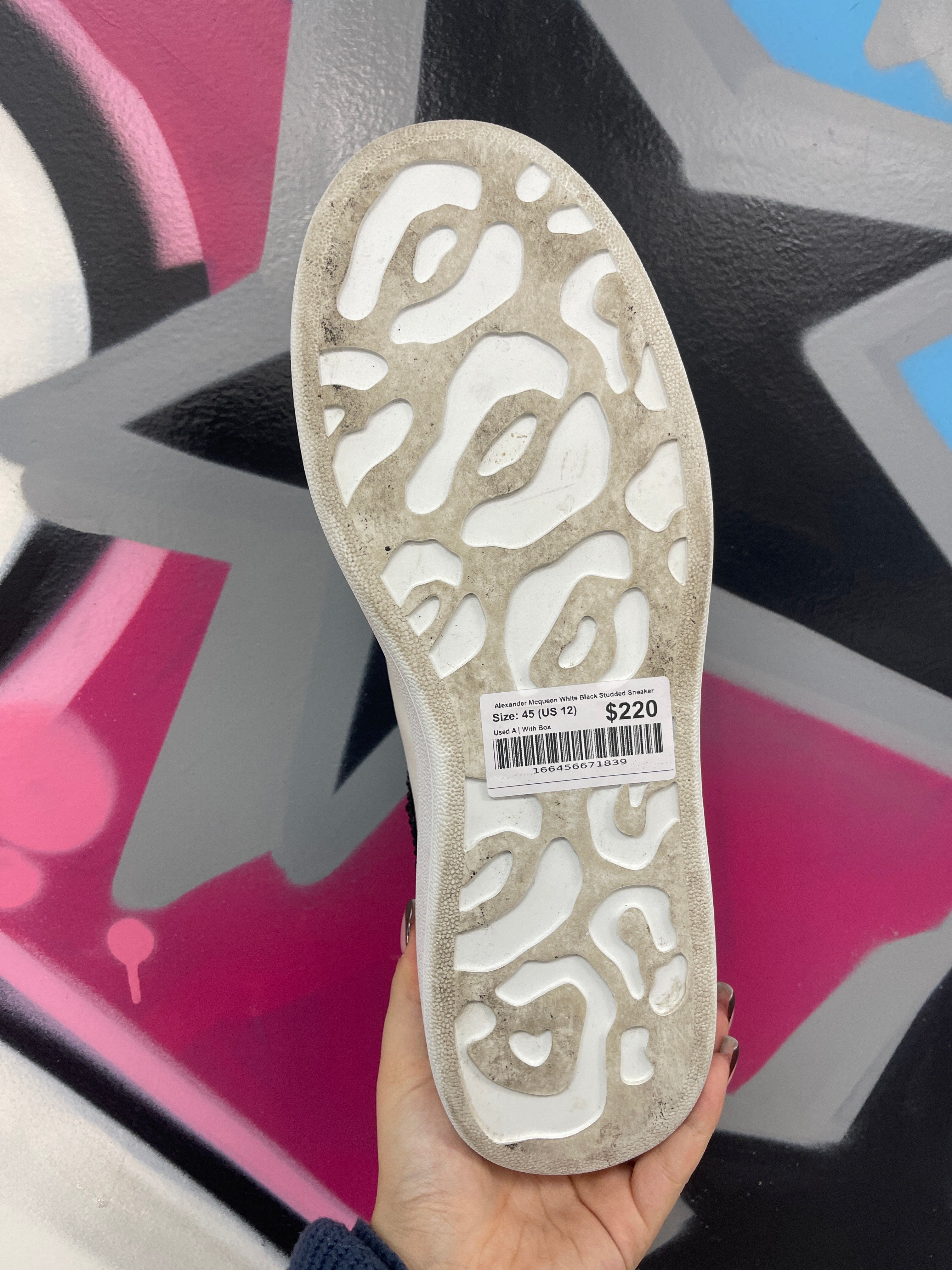 Alexander Mcqueen White Black Studded Sneaker