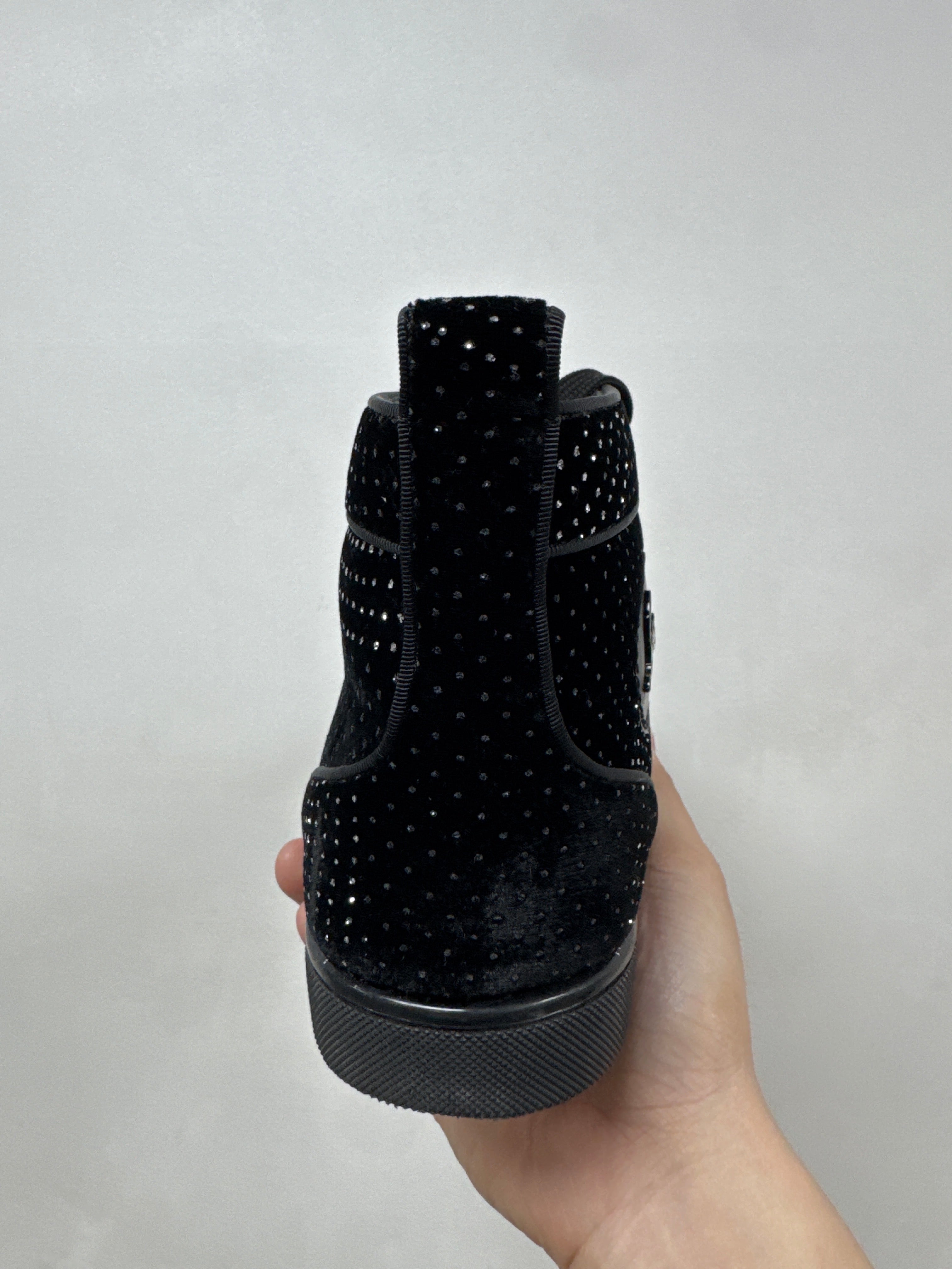 Christian Louboutin Black Studded High Sneakers