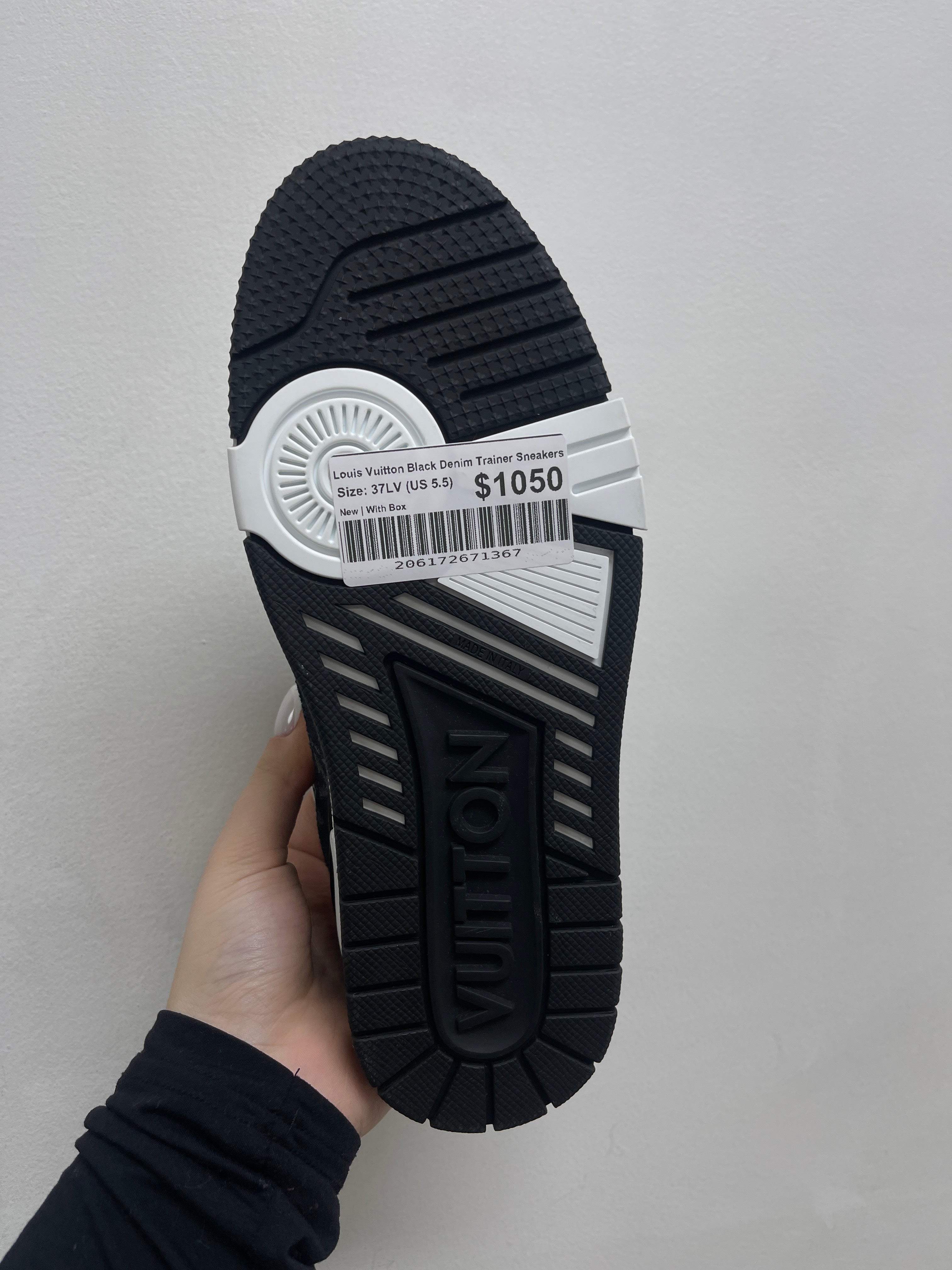 Louis Vuitton Black Denim Trainer Sneakers