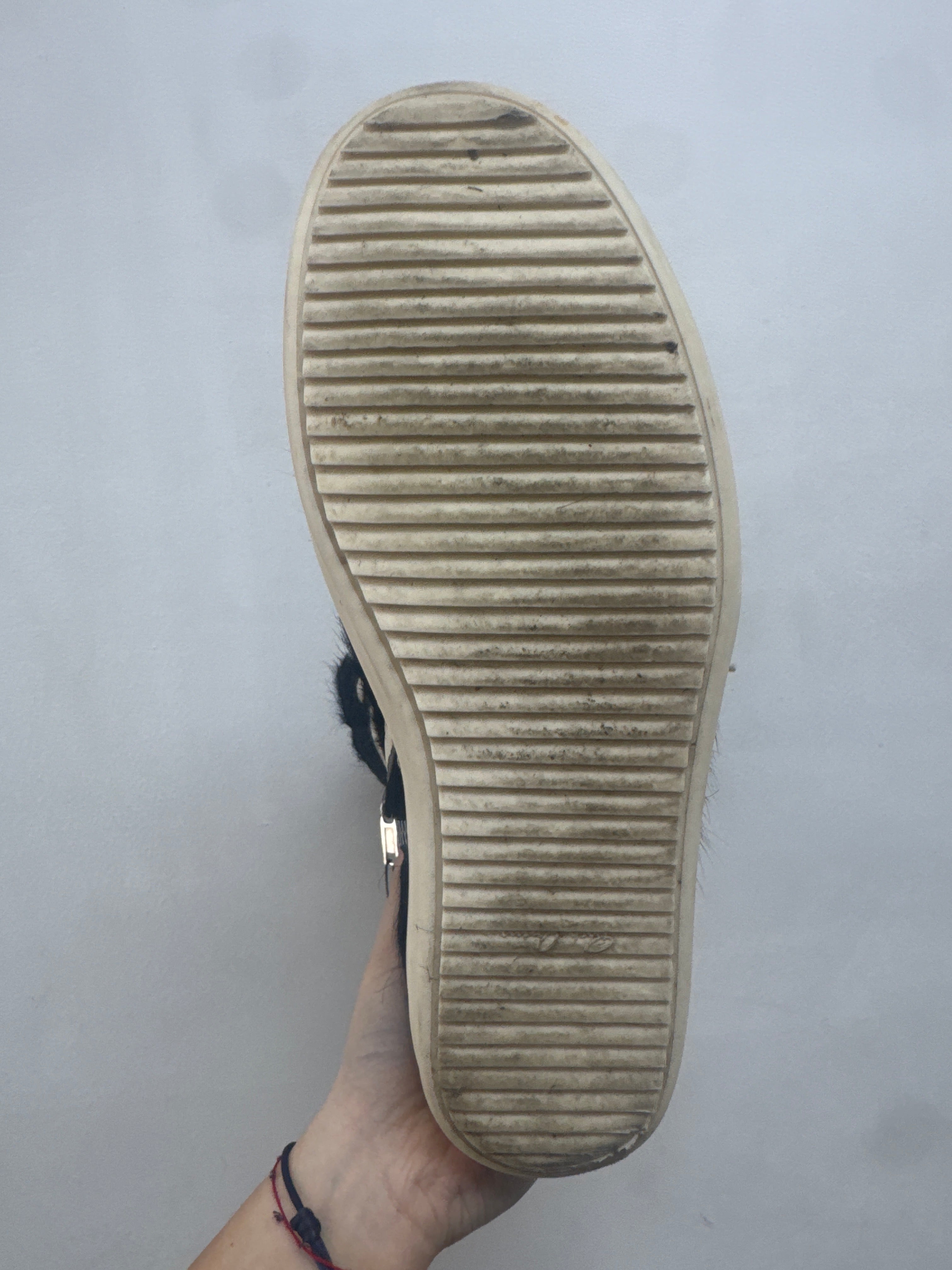 Rick Owens Black Milk Geo Basket Fur Sneakers