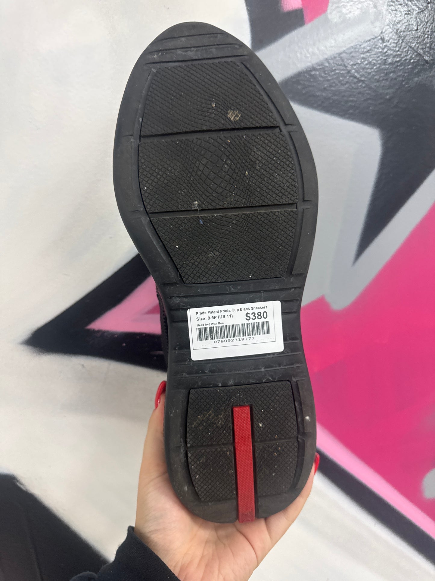 Prada Patent Prada Cup Black Sneakers