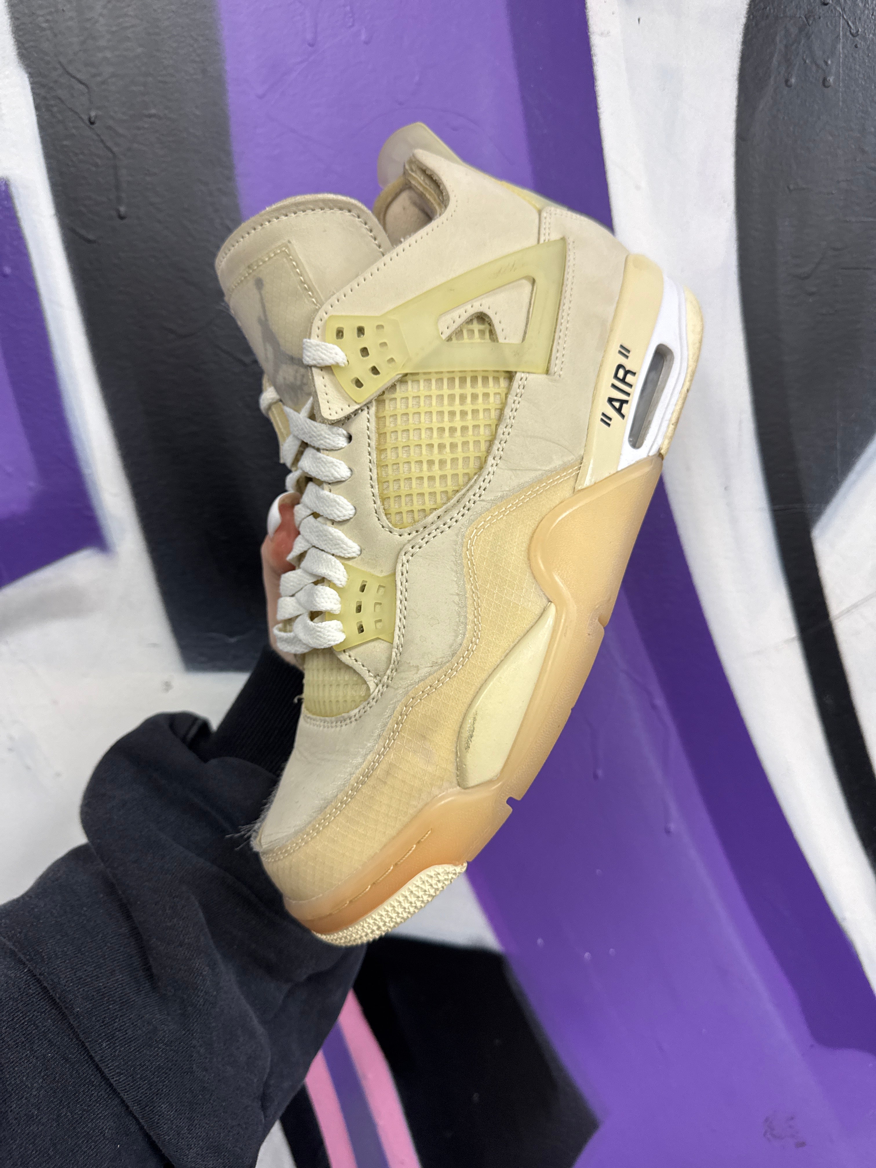 Jordan 4 x Off White Sail Sneakers