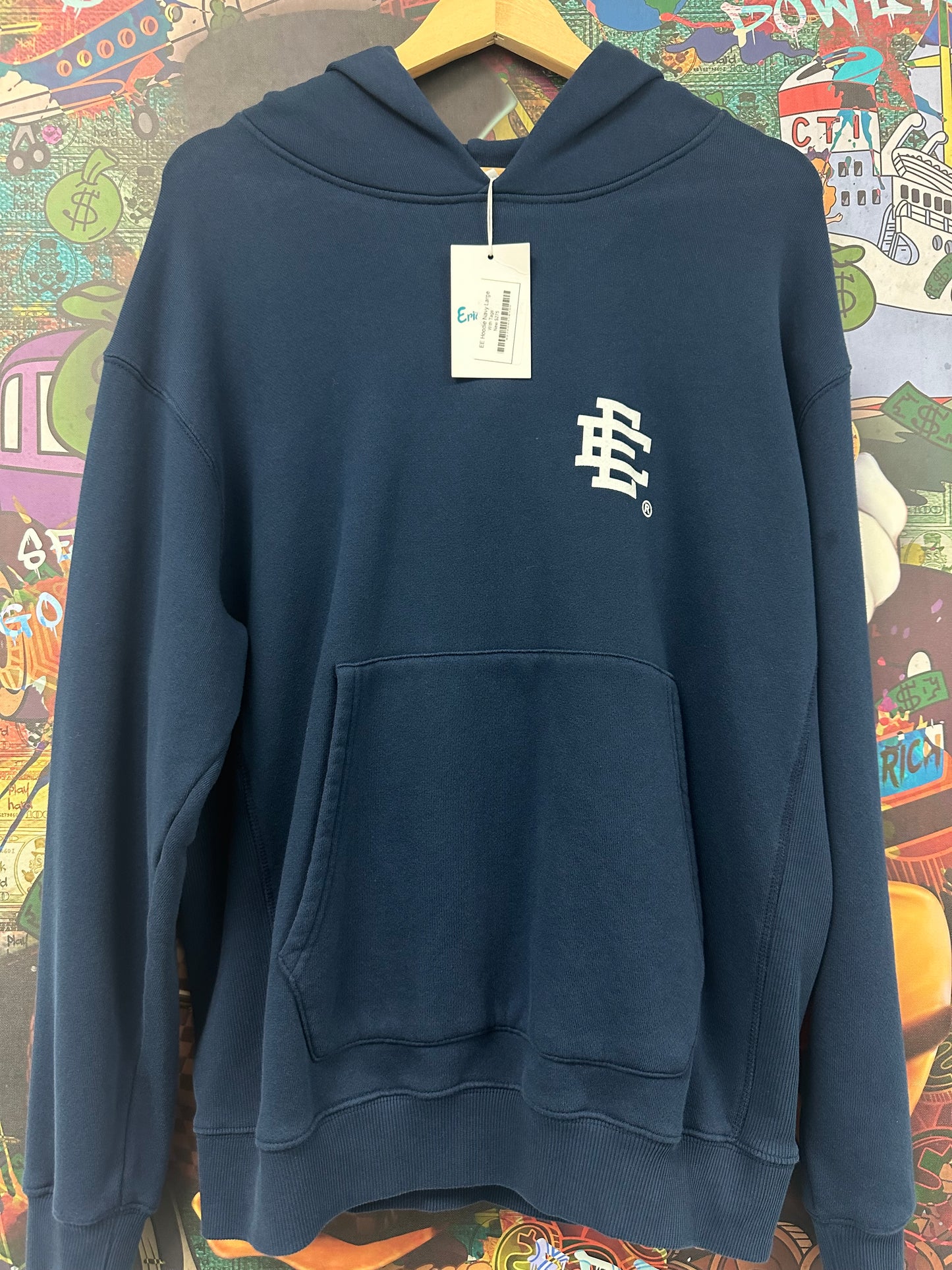 EE Hoodie Navy Large New