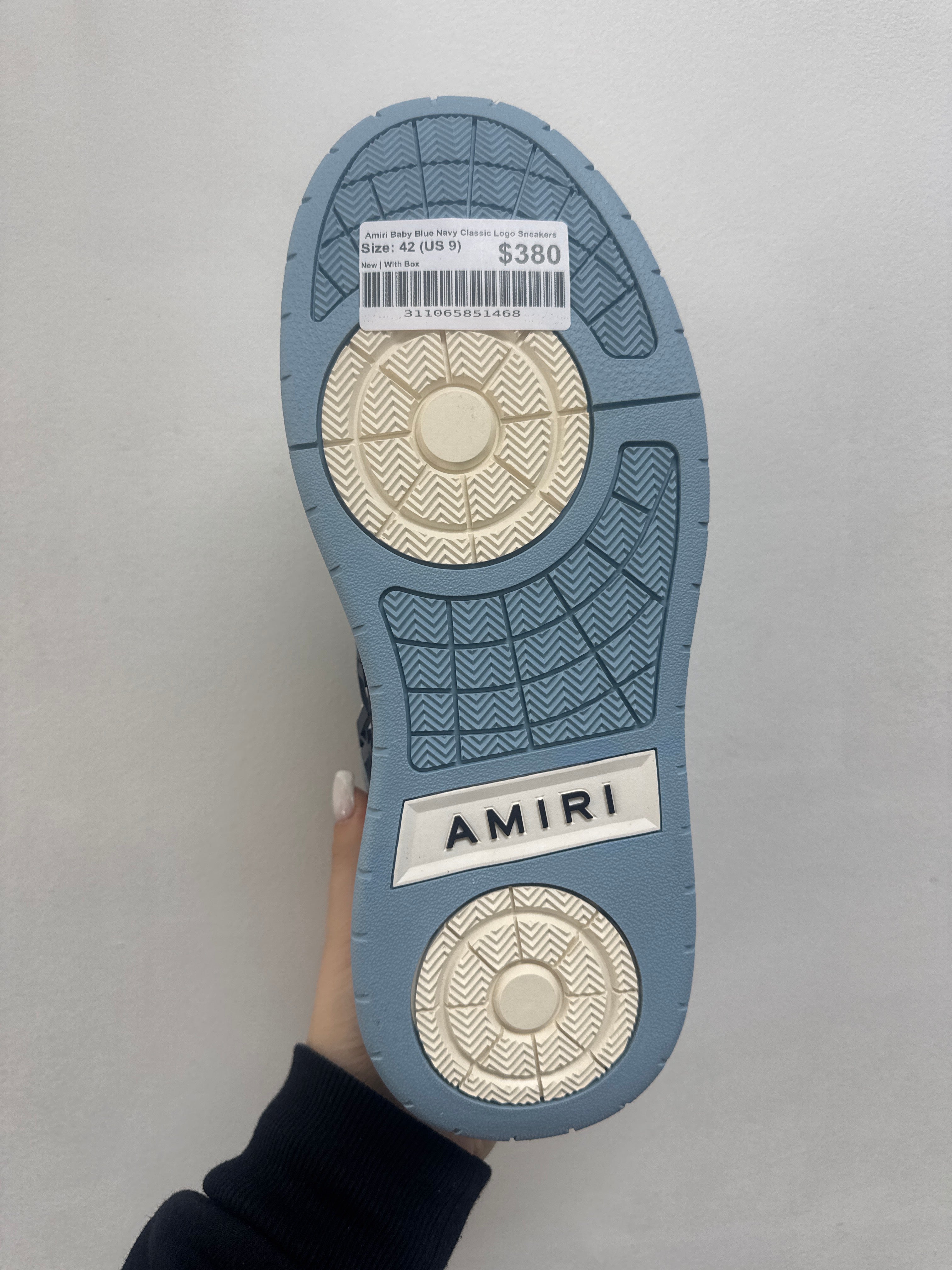 Amiri Baby Blue Navy Classic Logo Sneakers