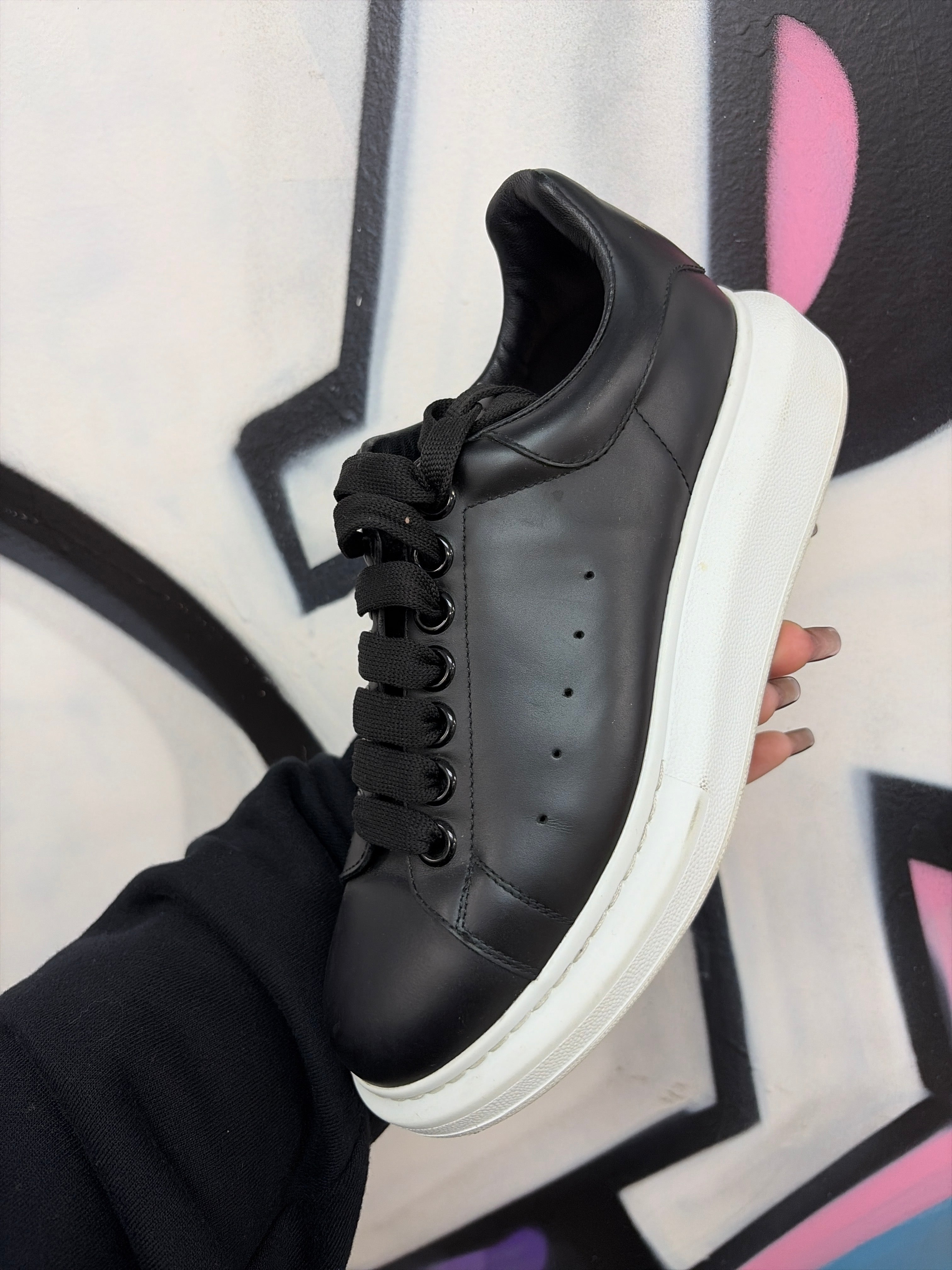 Alexander Mcqueen Black White Oversized Sneakers