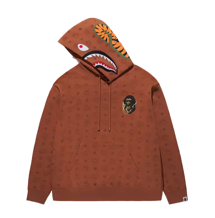 BAPE MCM Mono Shark Brown Hoodie