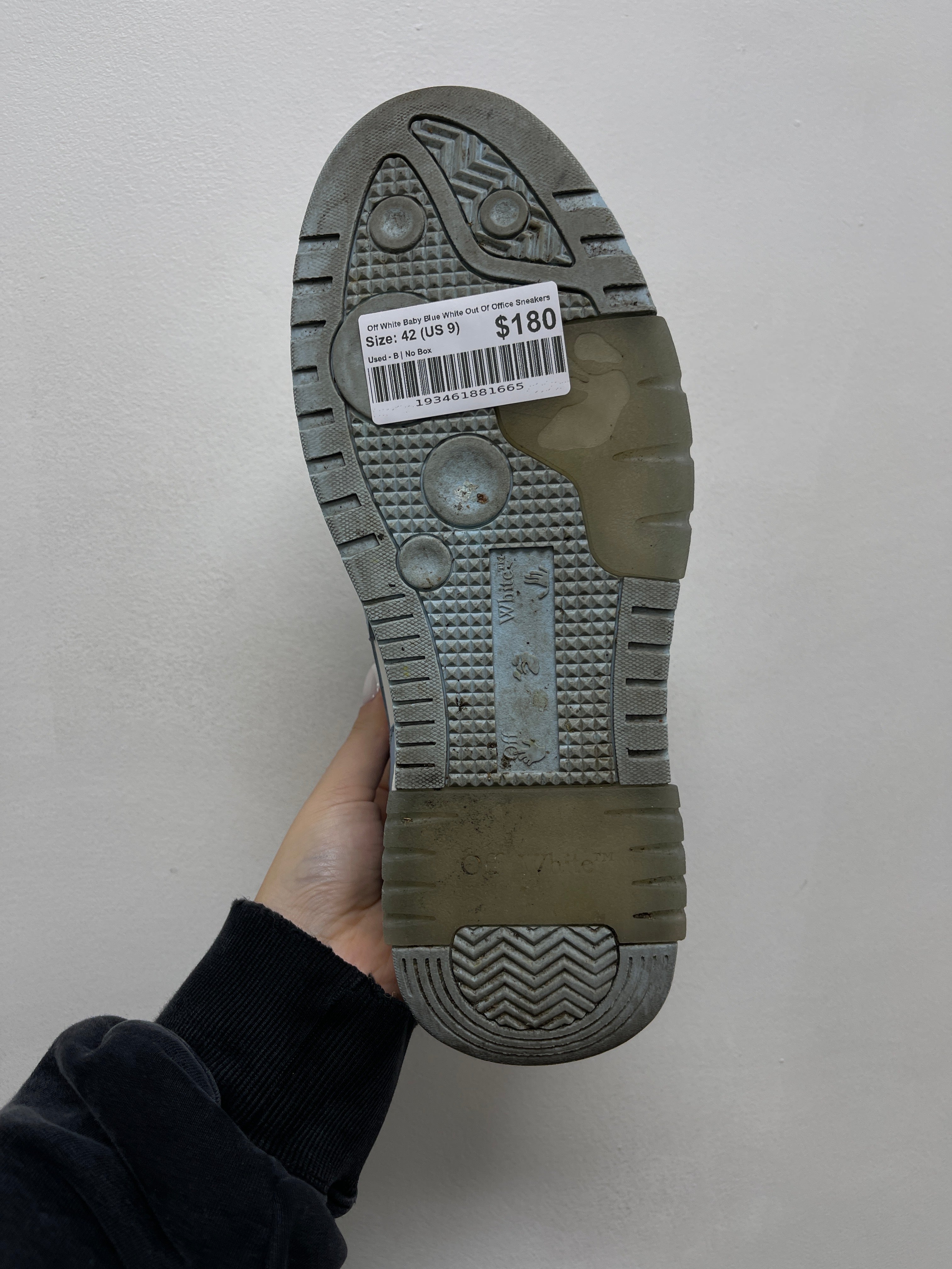 Off White Baby Blue White Out Of Office Sneakers