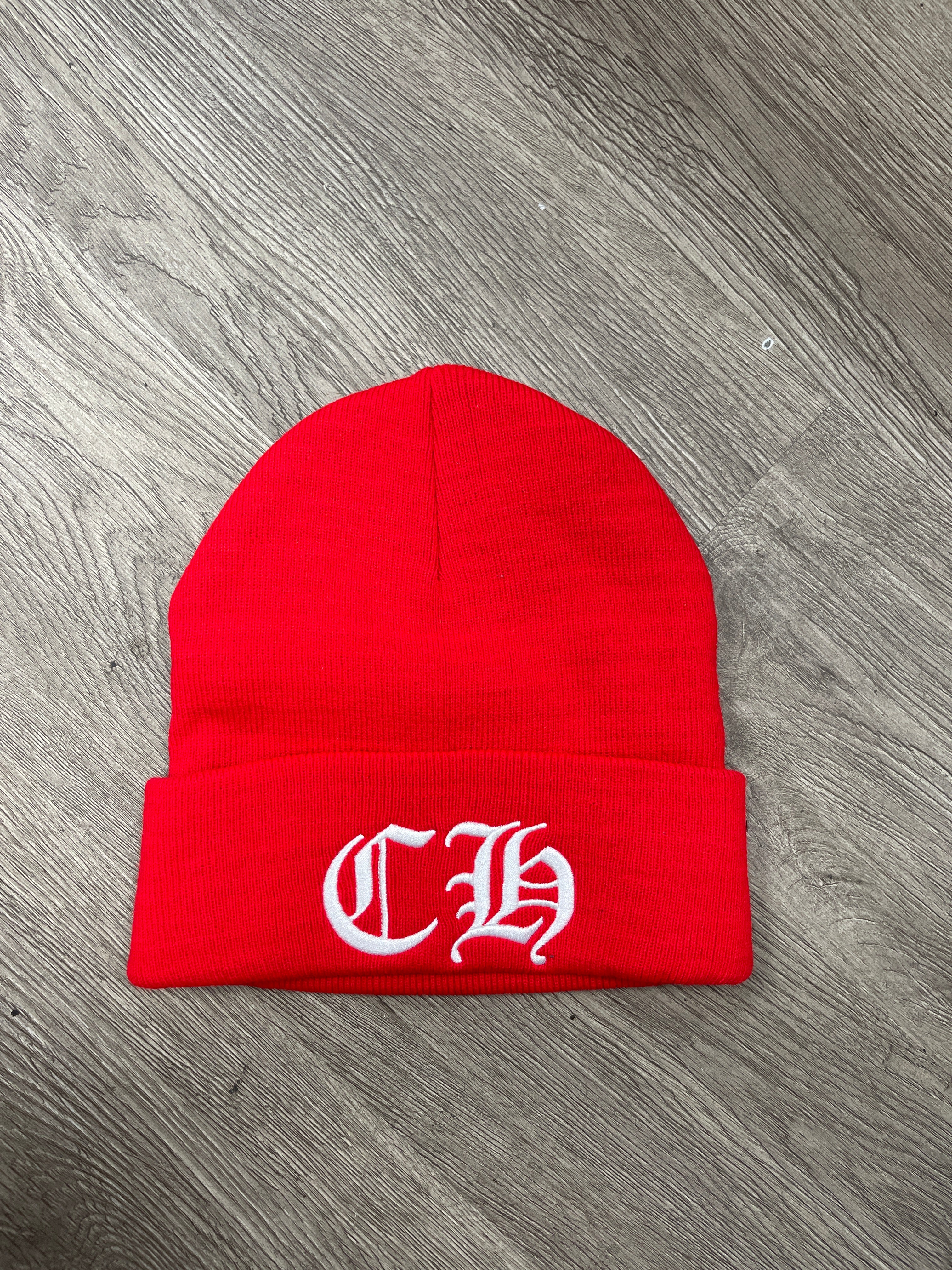 Chrome Hearts Red White CH Beanie