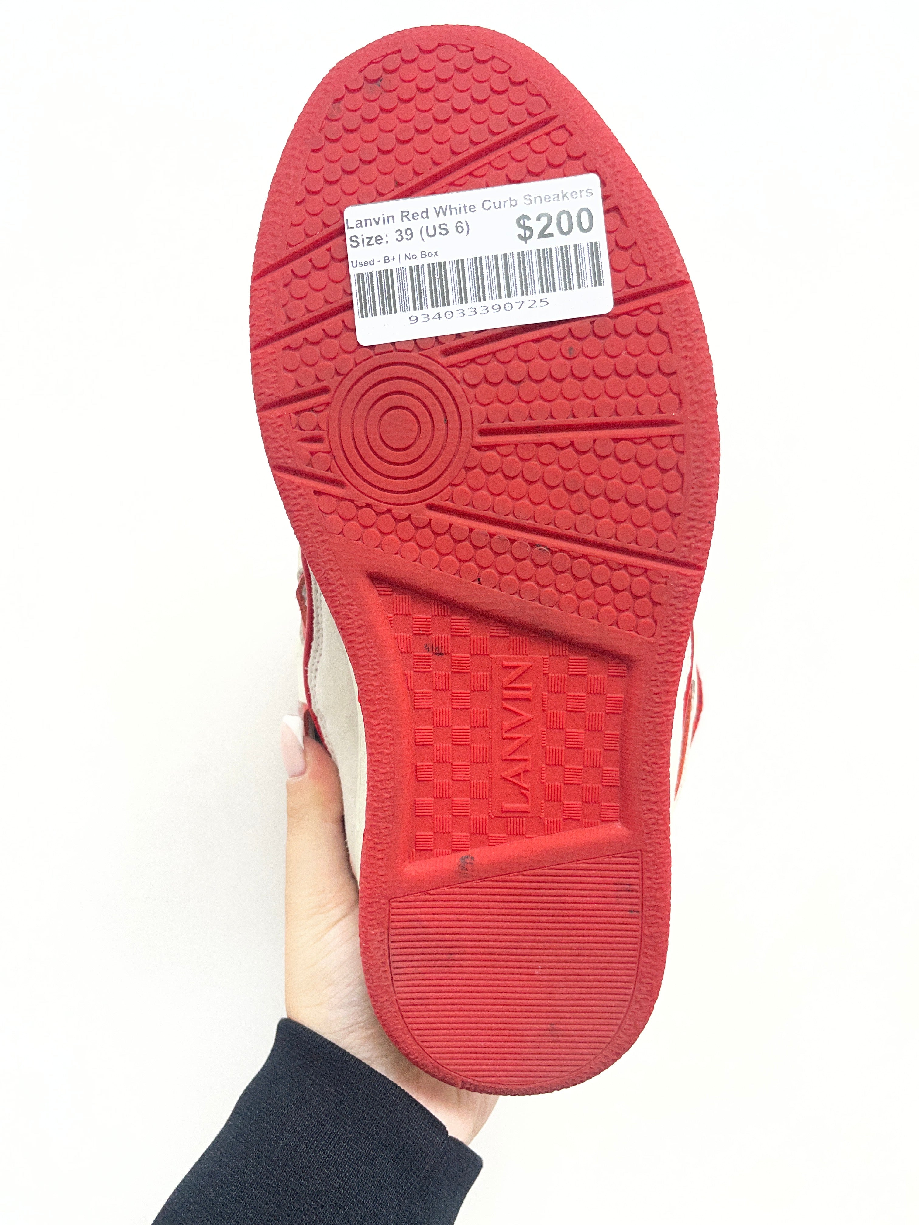 Lanvin Red White Curb Sneakers