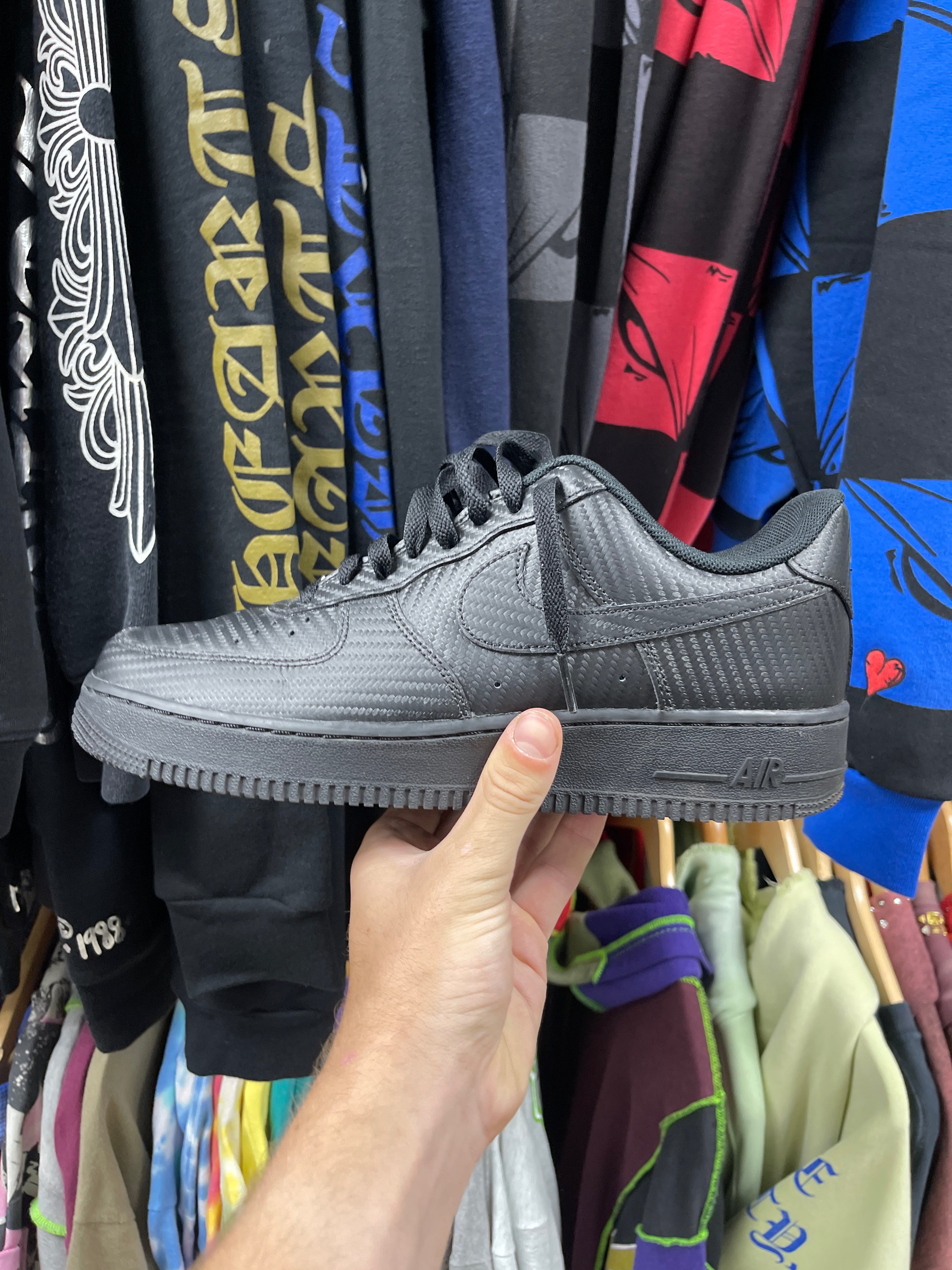 Nike Black Carbon Fiber AF1 Sneakers