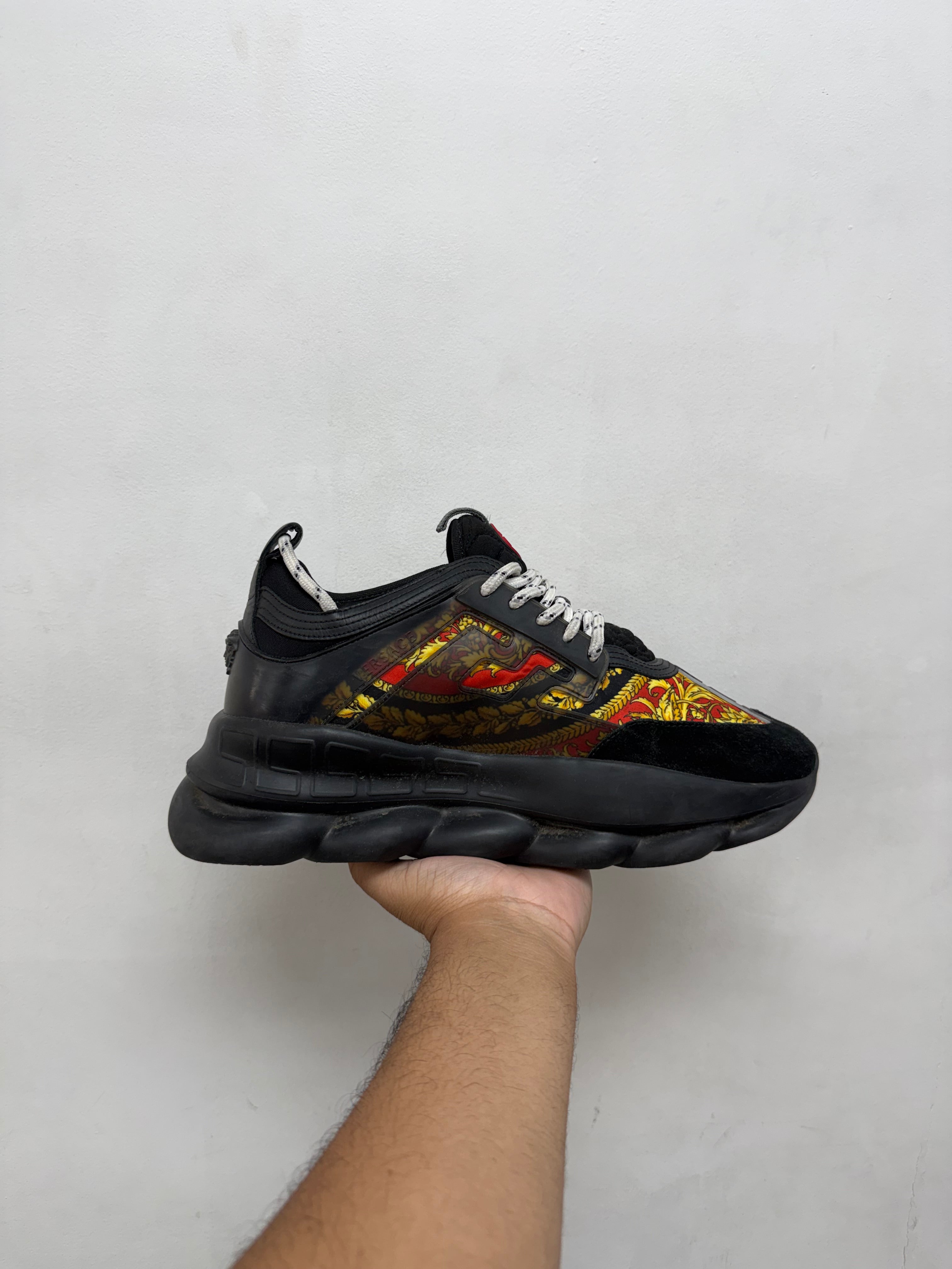 Versace Black Chain Reaction Sneakers