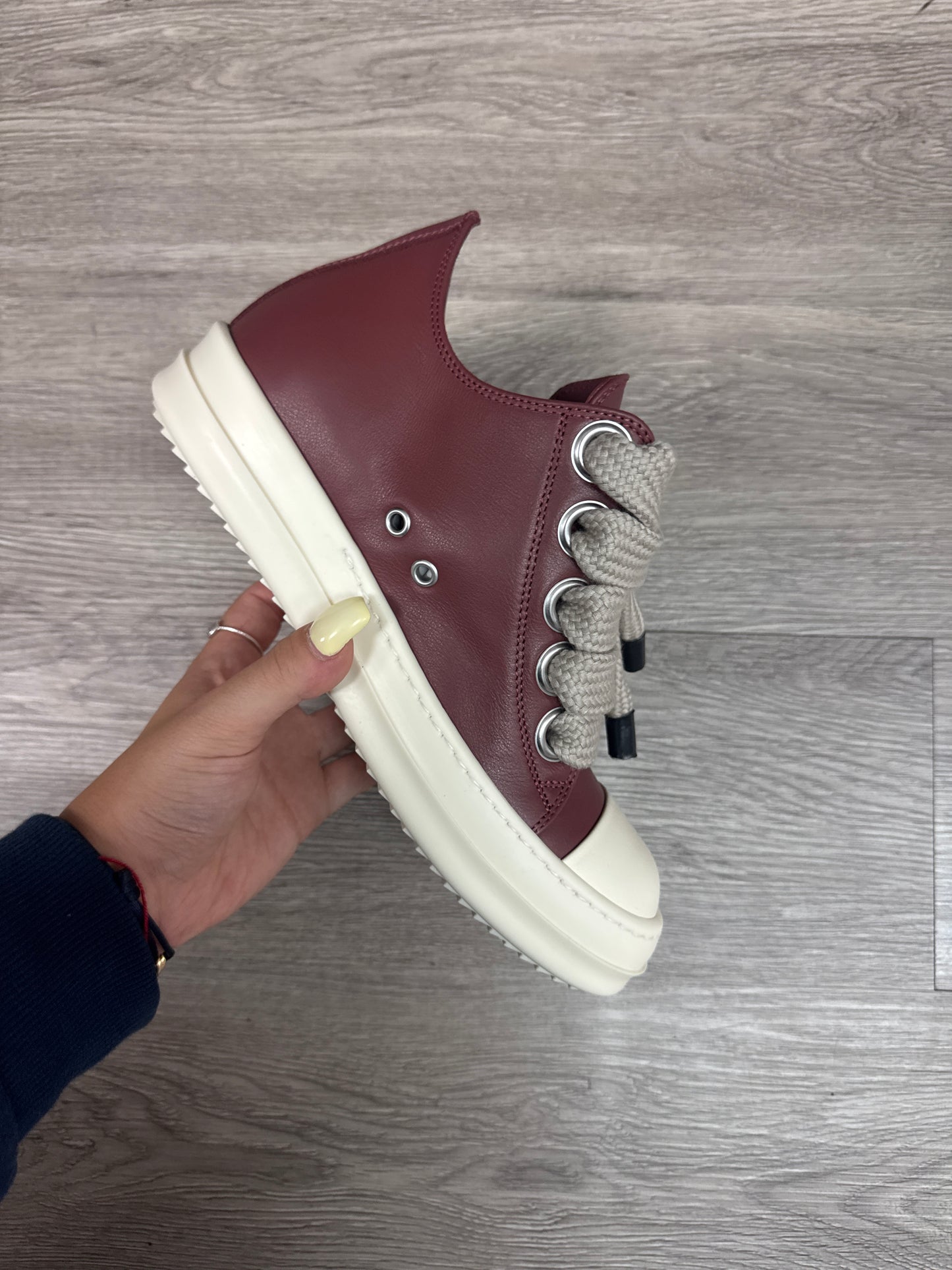 Rick Owens Jumbo Lace Low Rosewood Milk