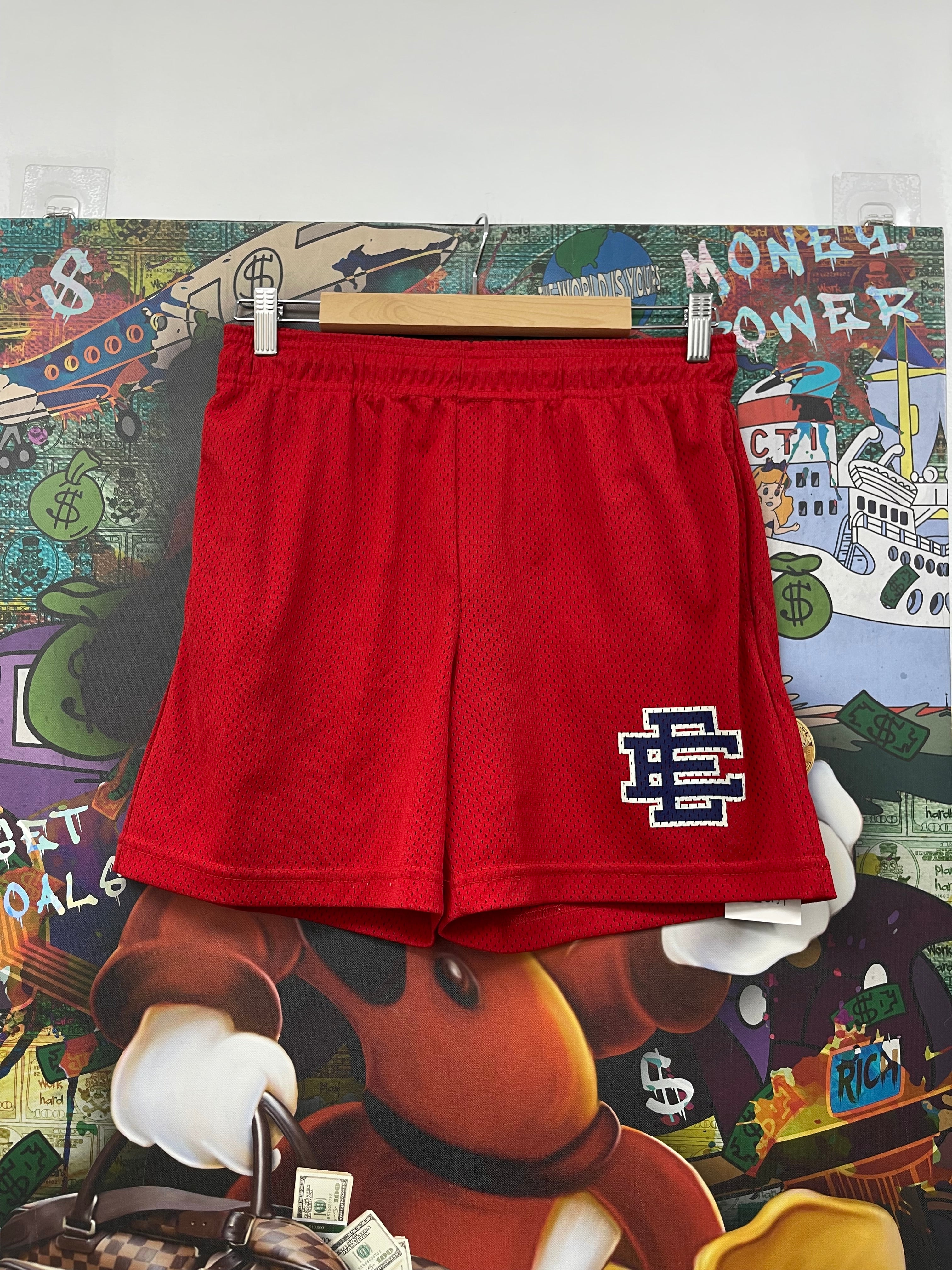 Eric Emanuel Red Navy Basics Shorts