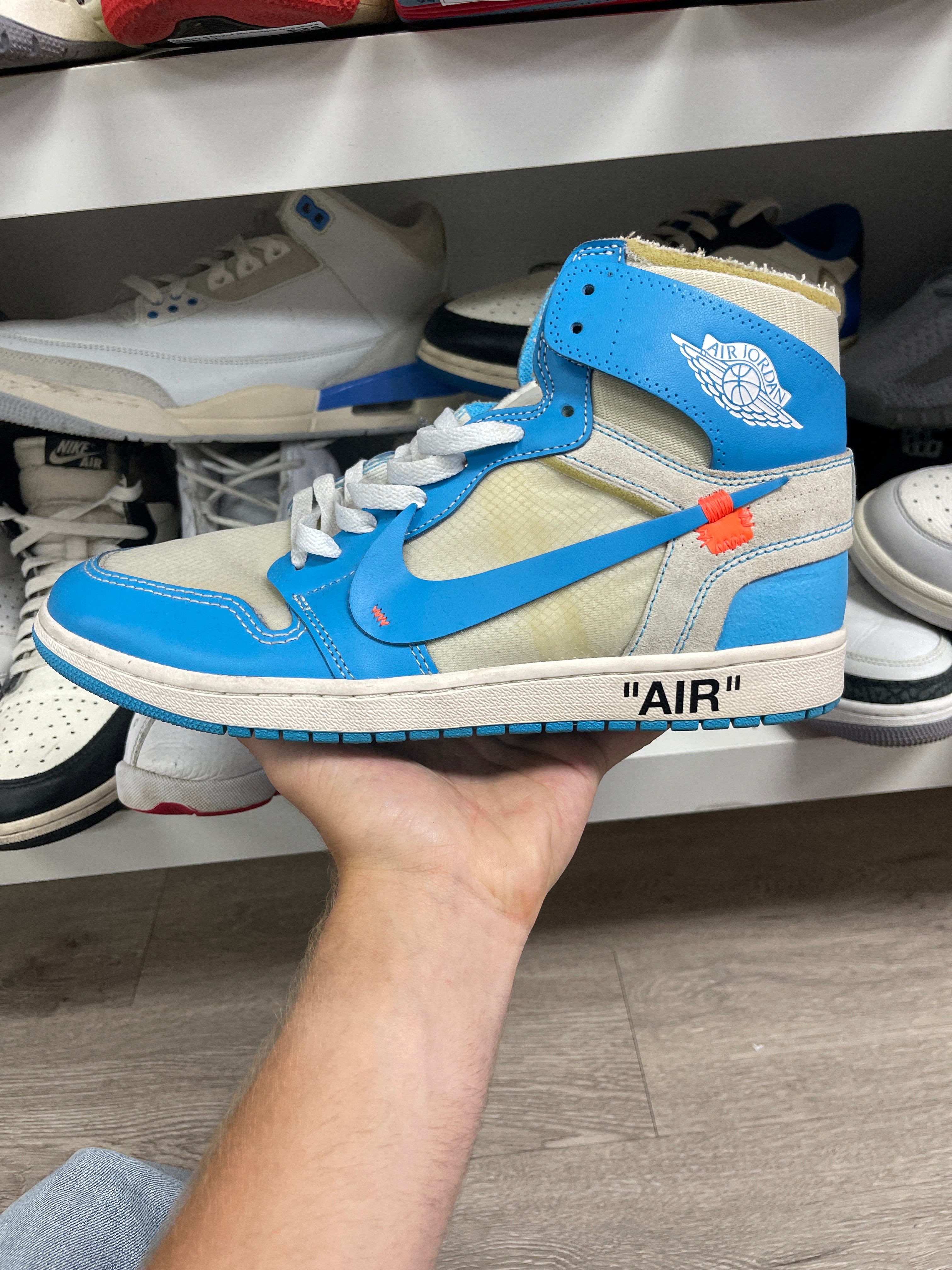 Jordan 1 Off White UNC Used 11 No Box