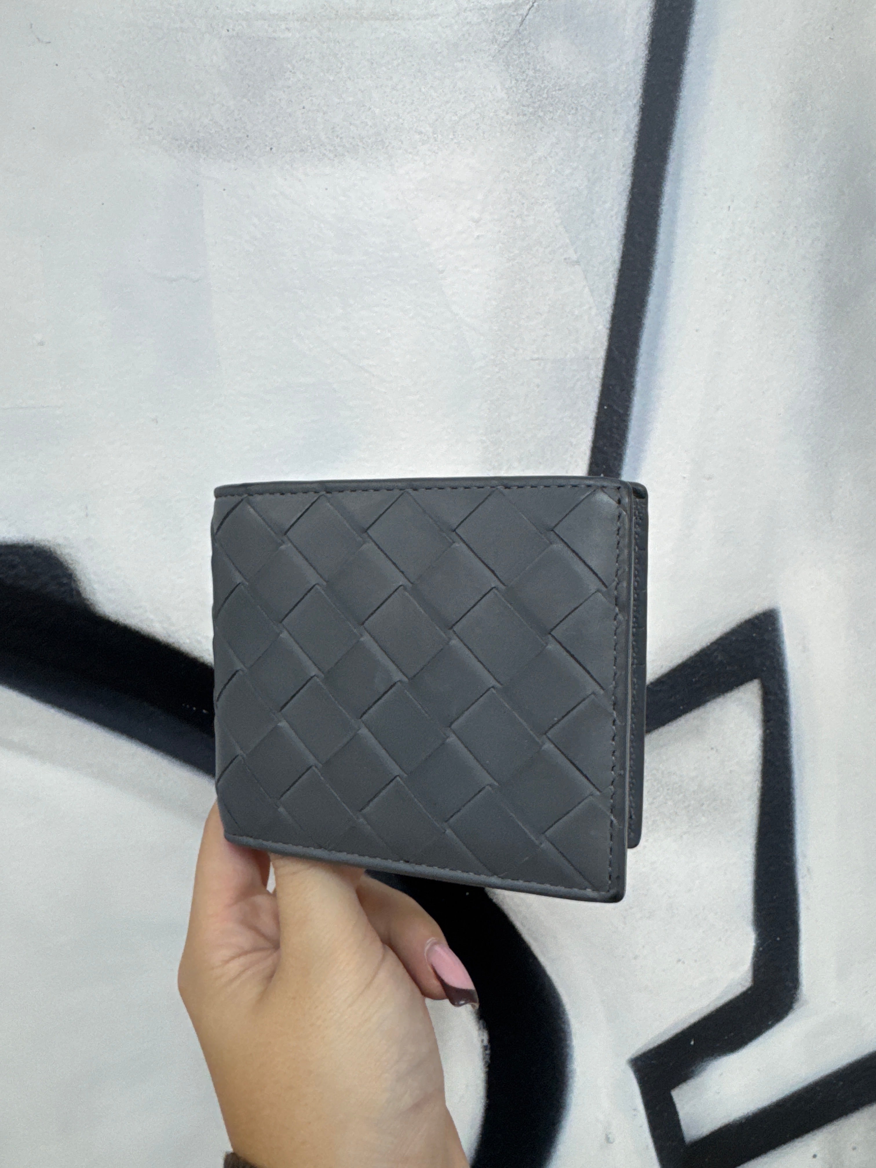 Bottega Veneta Grey Waffle Wallet