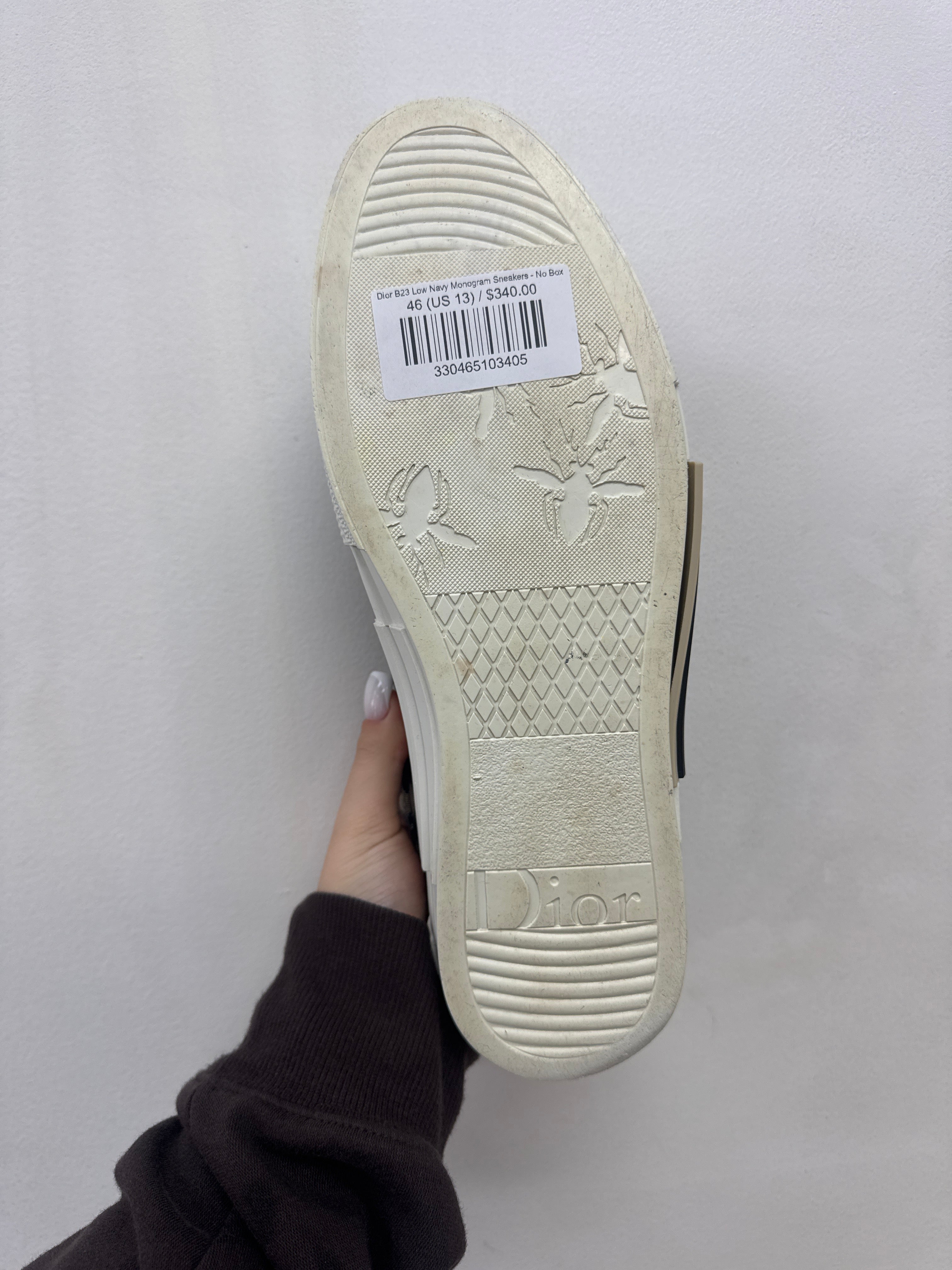 Dior B23 Low Navy Monogram Sneakers - No Box