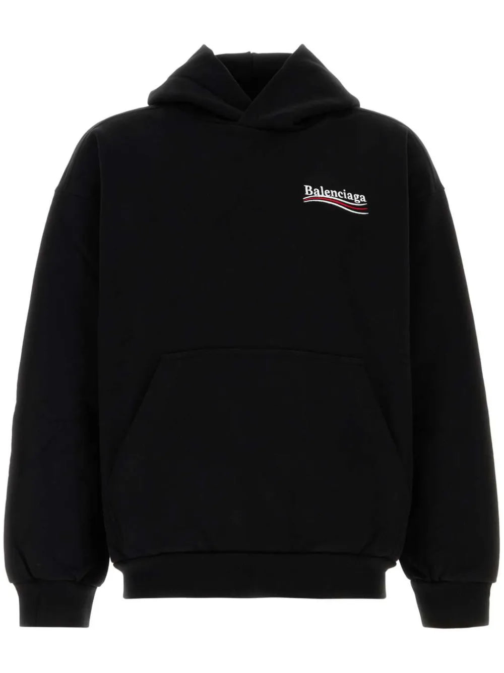 Balenciaga 'Campaign Logo' Black Cropped Hoodie