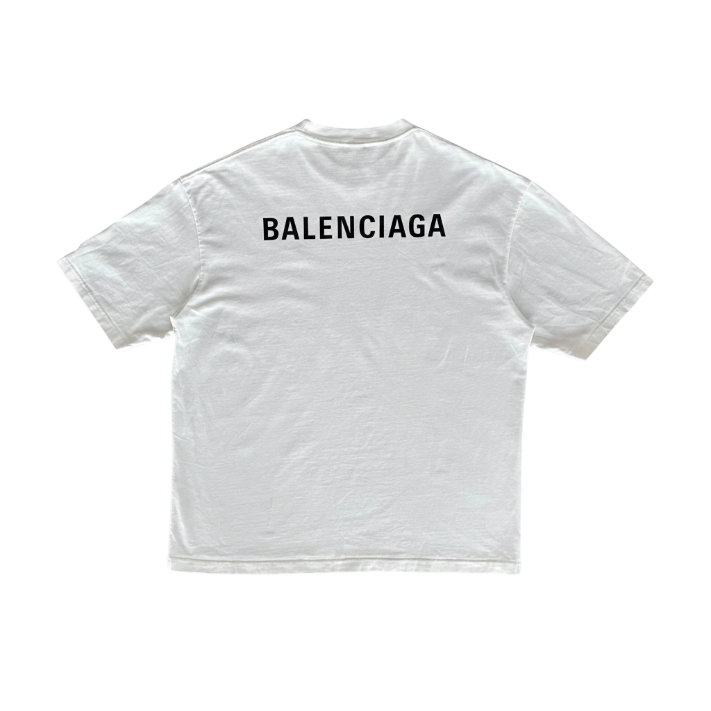 Balenciaga 'Double Sided Logo' White & Black Tee